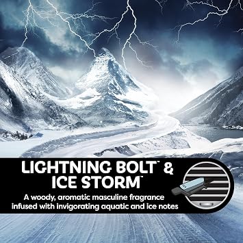 Refresh Your Car! Auto Vent Sticks (Lightning Bolt/Ice Storm Dual Scent, Pack of 6)