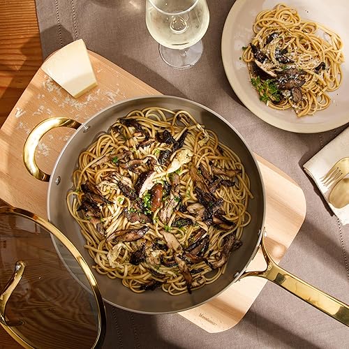 Miniatura 3 de Bloomhouse - Dos veces ganador de los Favoritos de Oprah - Sartén antiadherente de aluminio pesado de 6 QT Premium PFA libre con tapa para