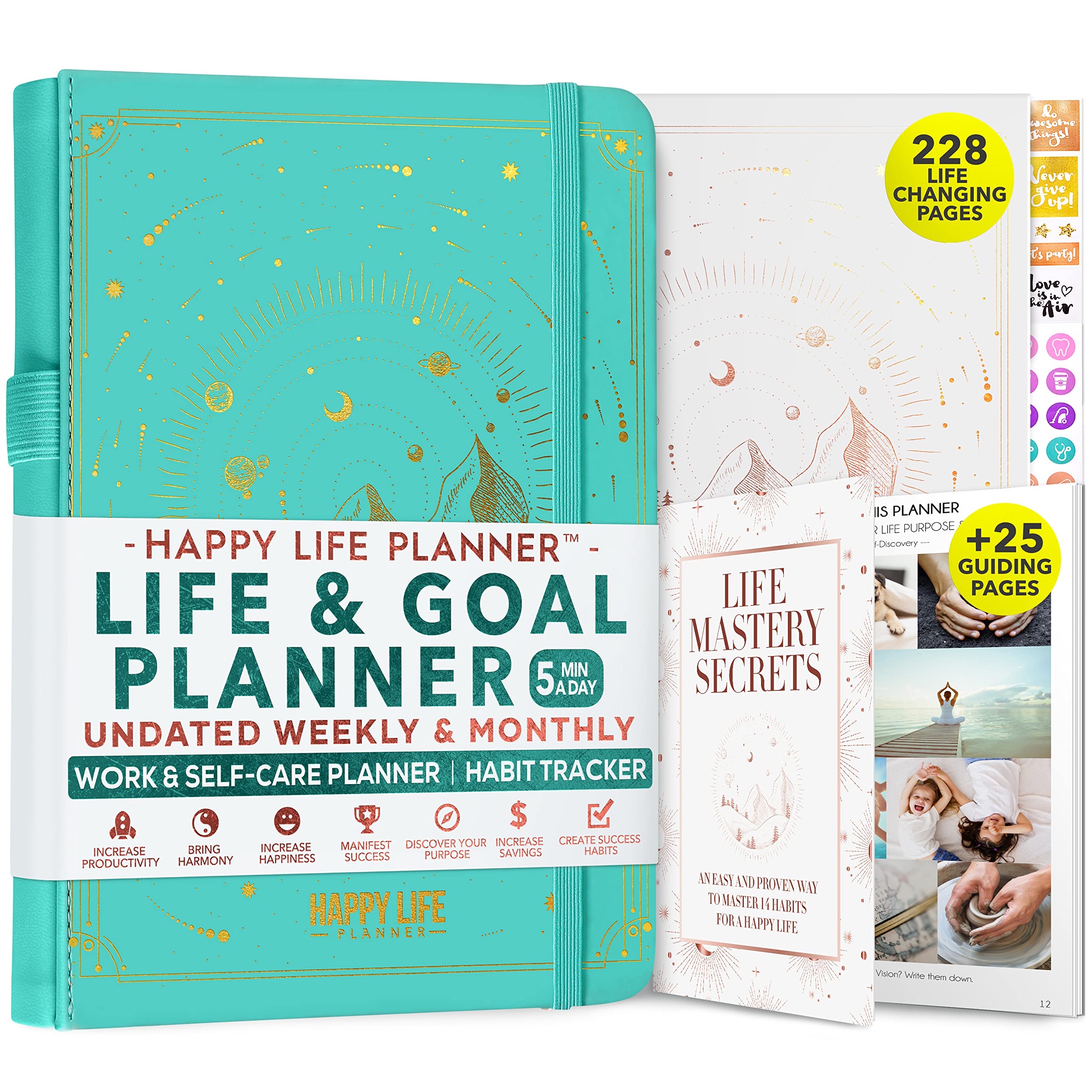 Life and Goal Planner - Undated Daily, Weekly & Monthly Planner for Passion, Organizer, Increase Productivity, Purpose, Success & Happiness, Journal, Agenda, To Do List, Business Planner, Notes, Appointment Book, Undated Planner Start Anytime