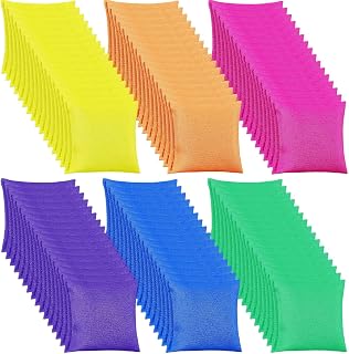 Jenaai Lot de 96 poufs poire colorés en nylon pour lancer à la main, jeux de fête, fournitures de jeu, jouets d'extérieur pour garçon, fille, jeux de famille, 6,6 x 6,6 cm (couleur arc-en-ciel)