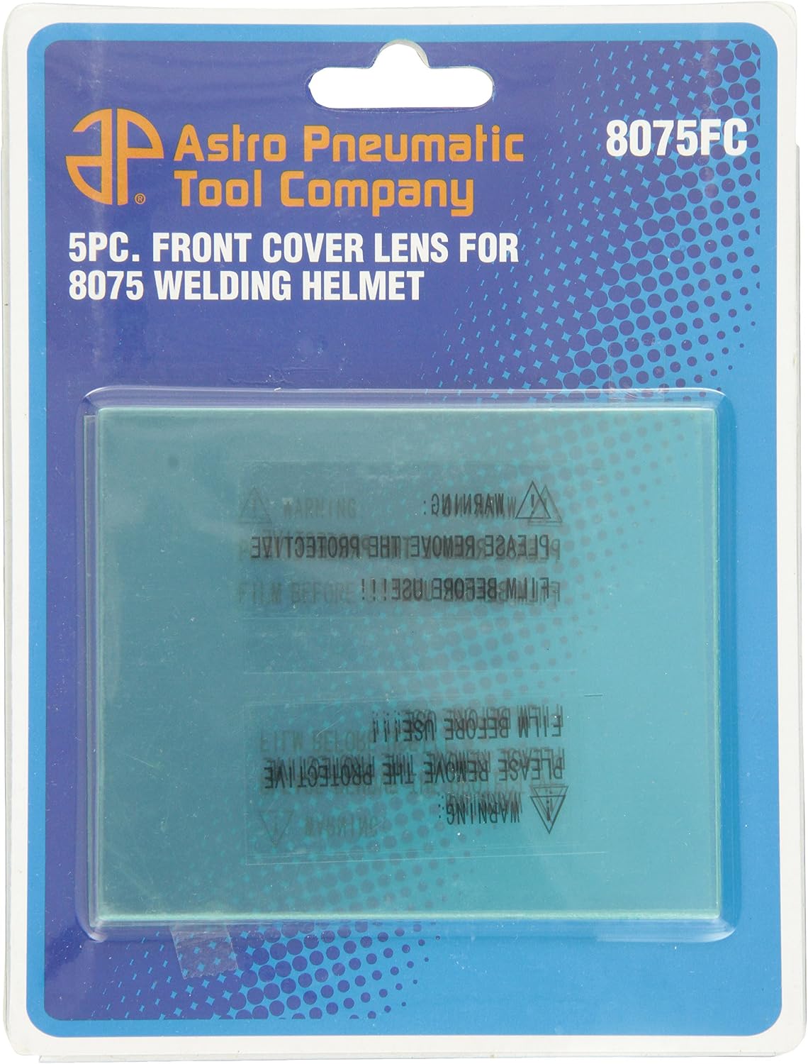 Astro Pneumatic Tool 8075FC Front Cover Lens for AST8075SE Welding Helmet - 5 Piece