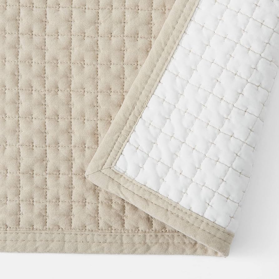 Amazon｜無印良品 洗いざらしの綿キルティングラグ ライトベージュ