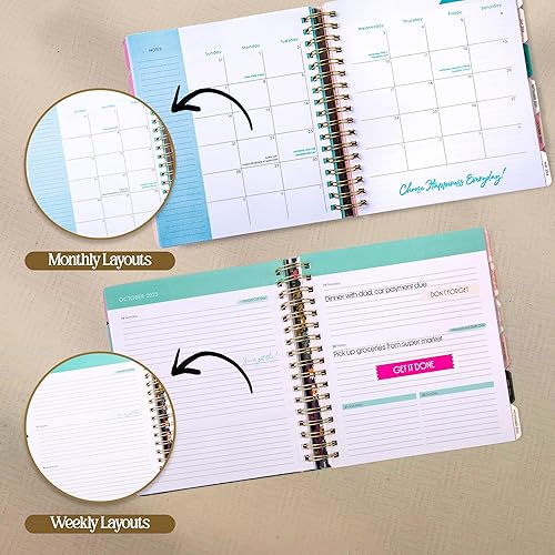 Miniatura 7 de Agendacalendario diario grande de 12meses Organized Chaos 2022 Votum Agenda con vistas mensuales, semanales y diarias, Agenda personal para el