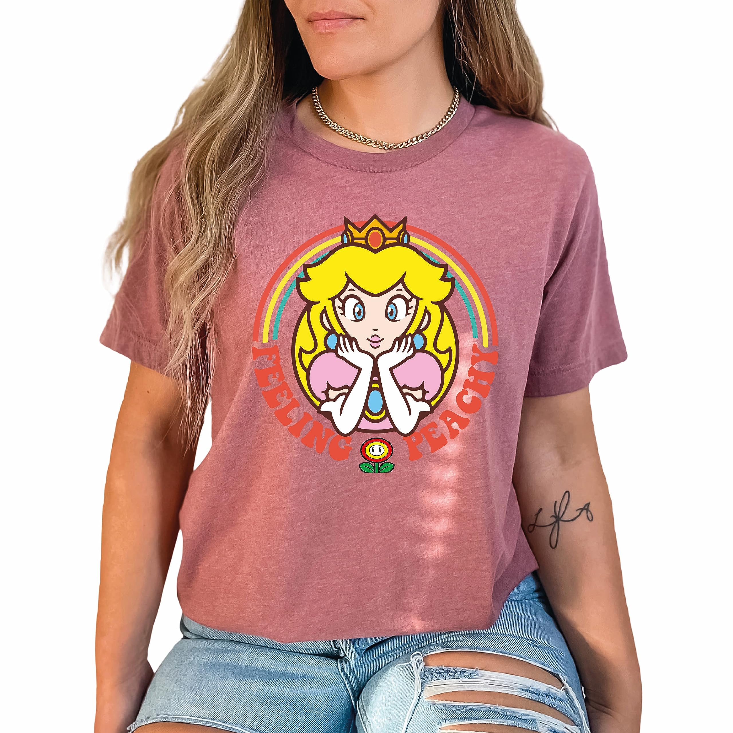 GenericRetro Princess Peach Shirt,Princess Peach Mario T-Shirt Feeling Peachy Shirt,Super Mario Birthday Sweatshirt,Birthday