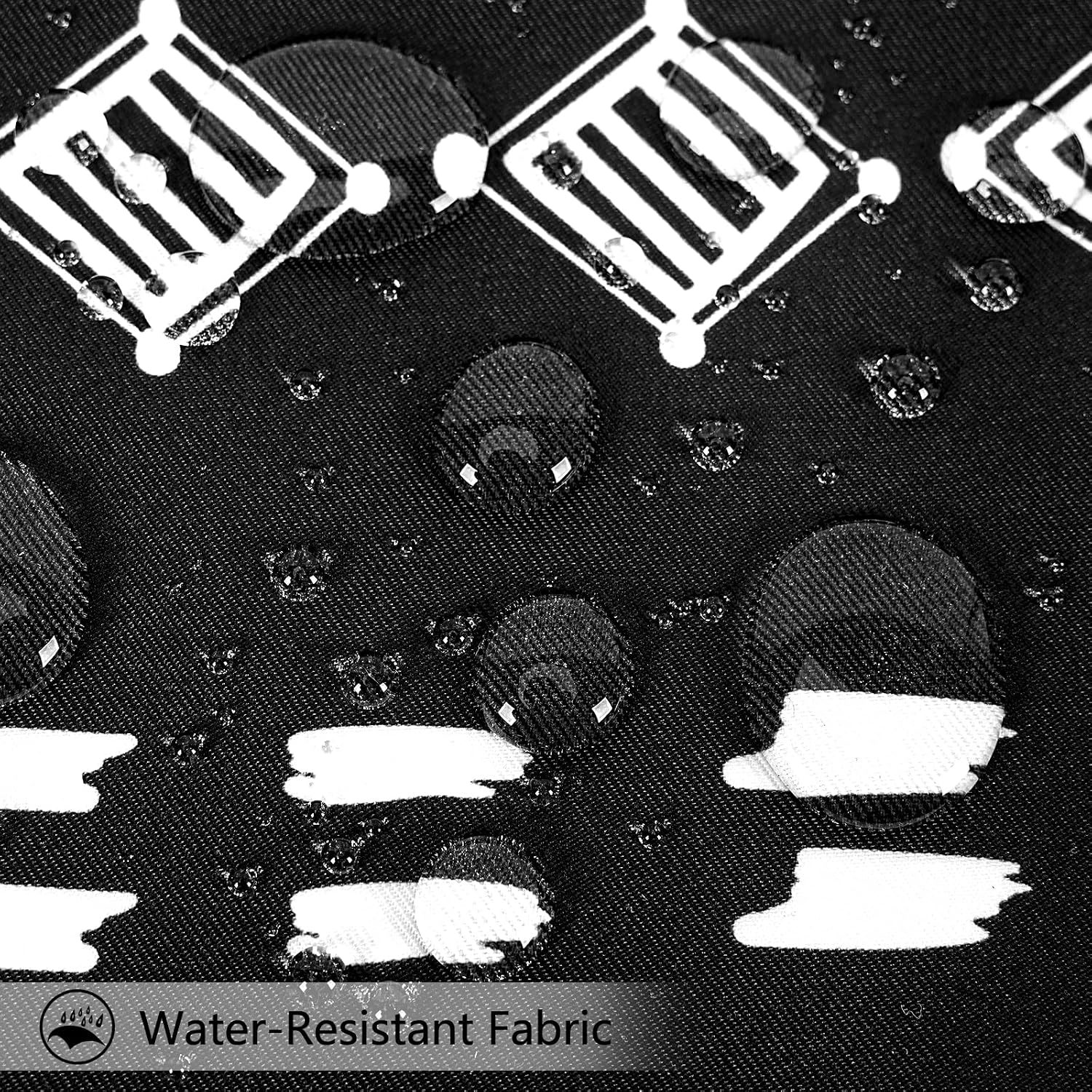 Outdoor Waterproof Pillow Covers 18x18 Set of 2 Black Geometric Design | Waterproof Fabric Designed for Patio Furniture, Porch, Balcony and Garden Decor