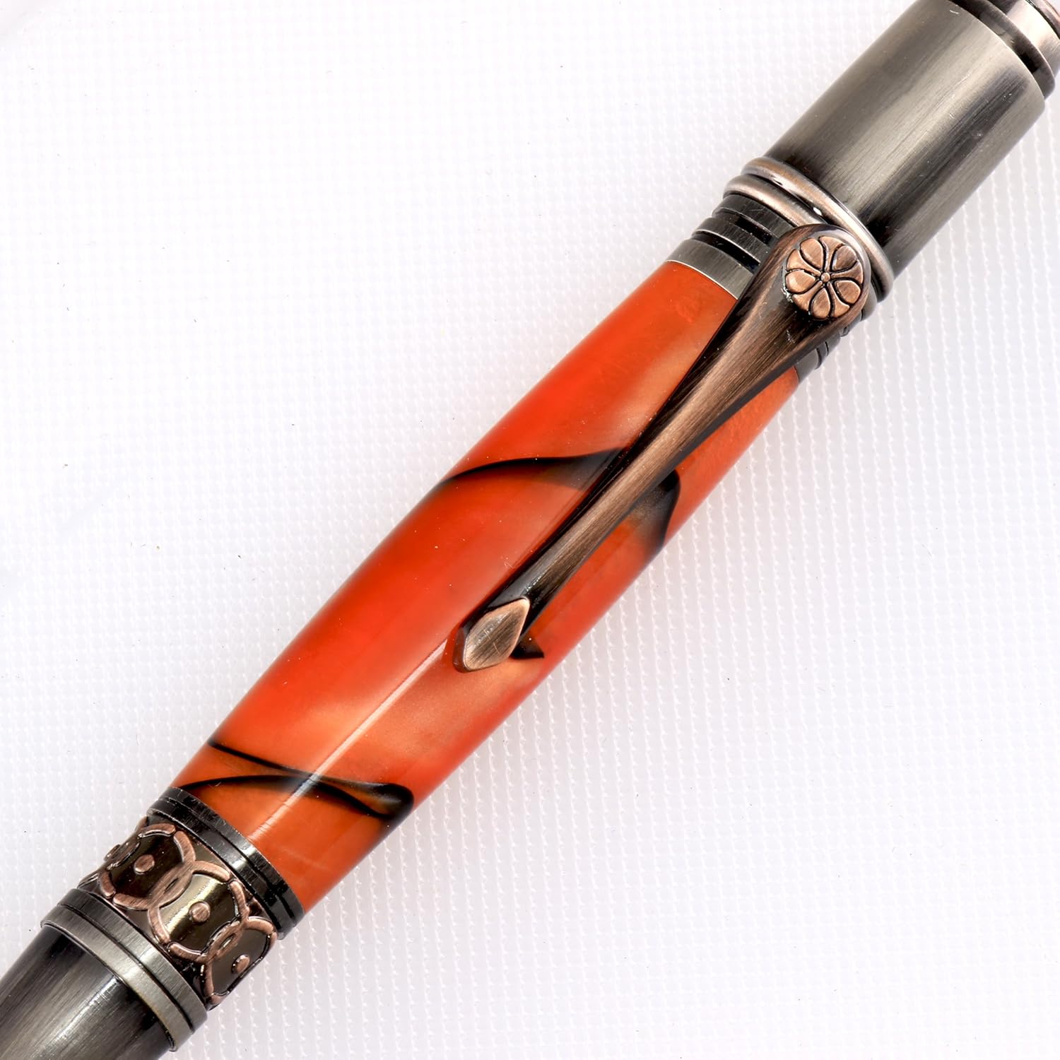 Legacy Woodturning, Da Vinci Twist Pen Kit - Antique Rose Copper and Gun-Polish with Rose Clip, 4 Pack