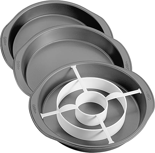 Wilton Juego de moldes redondos para tartas de tablero de ajedrez 4 piezas acero