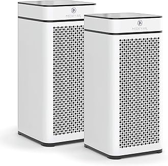 Medify MA-40 Air Purifier with True HEPA H13 Filter | 1,793 ft² Coverage in 1hr for Smoke, Wildfires, Odors, Pollen, Pets | Removal to 0.1 Microns | White, 2-Pack
