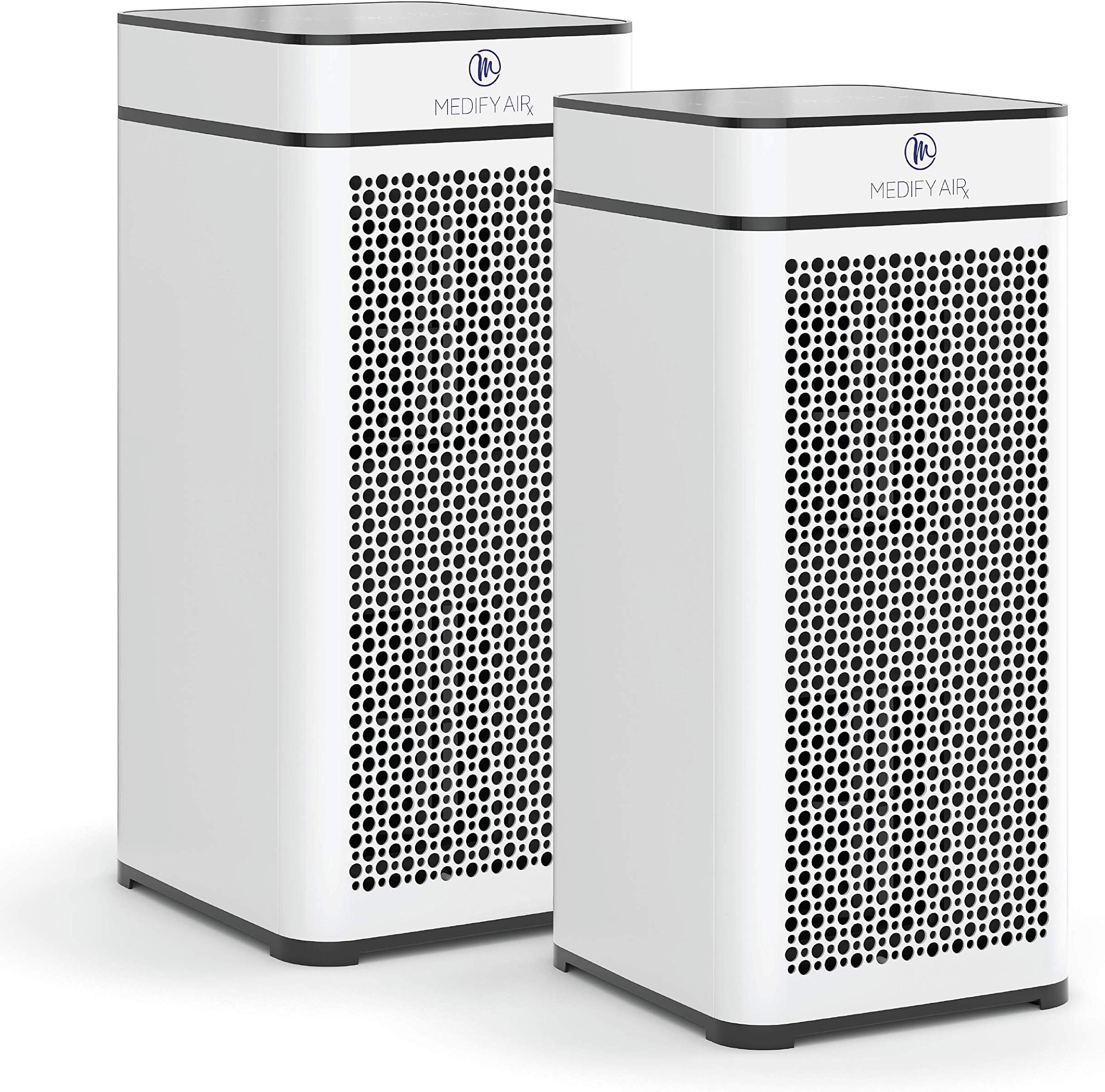 Medify MA-40 Air Purifier with True HEPA H13 Filter | 1,793 ft² Coverage in 1hr for Smoke, Wildfires, Odors, Pollen, Pets | Quiet 99.9% Removal to 0.1 Microns | White, 2-Pack