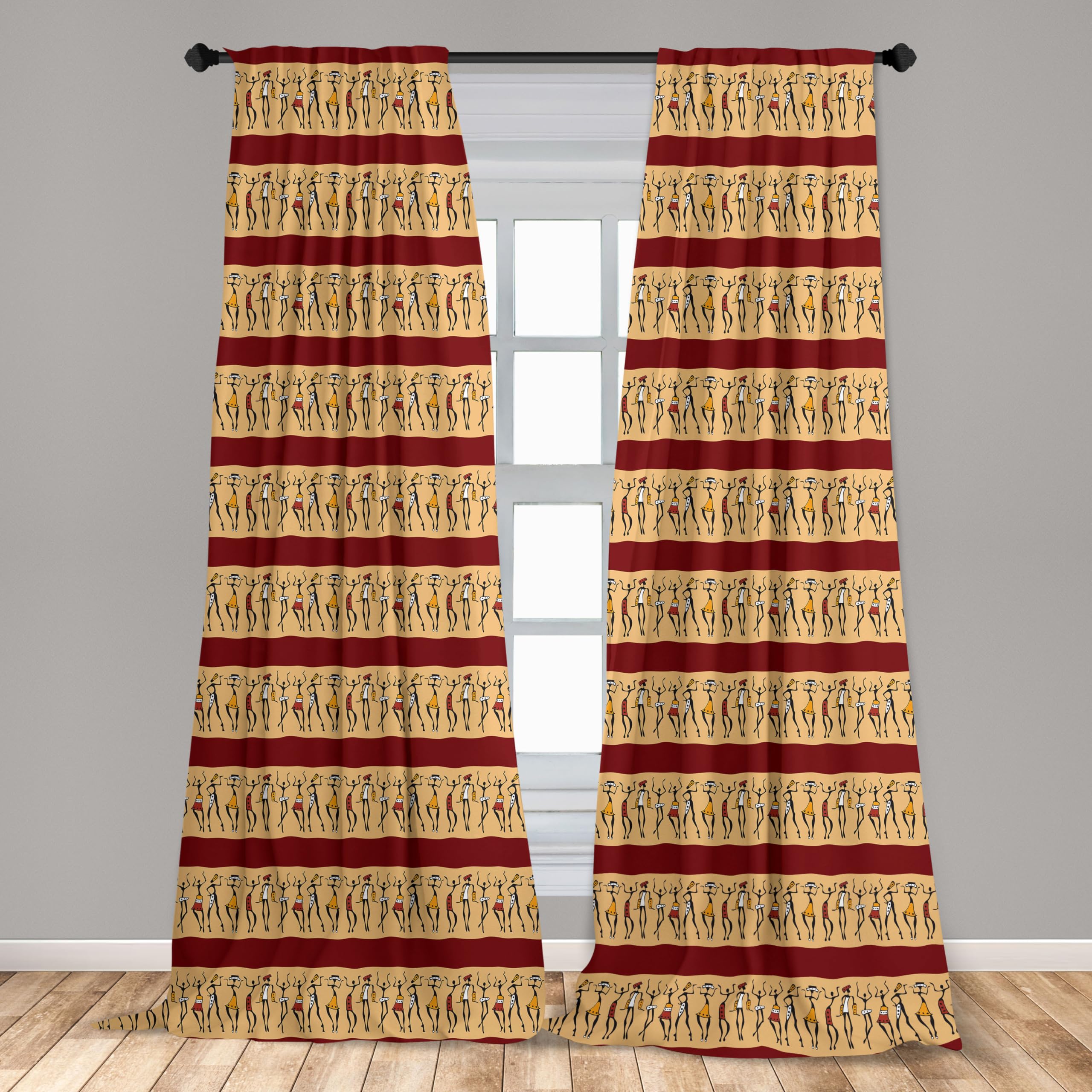 ABAKUHAUS Tenda A Pannello Marocchina 2 Pezzi | Microfibra 150x175 Cm | Dark Orange Ardesia Blu Per Camera E Soggiorno
