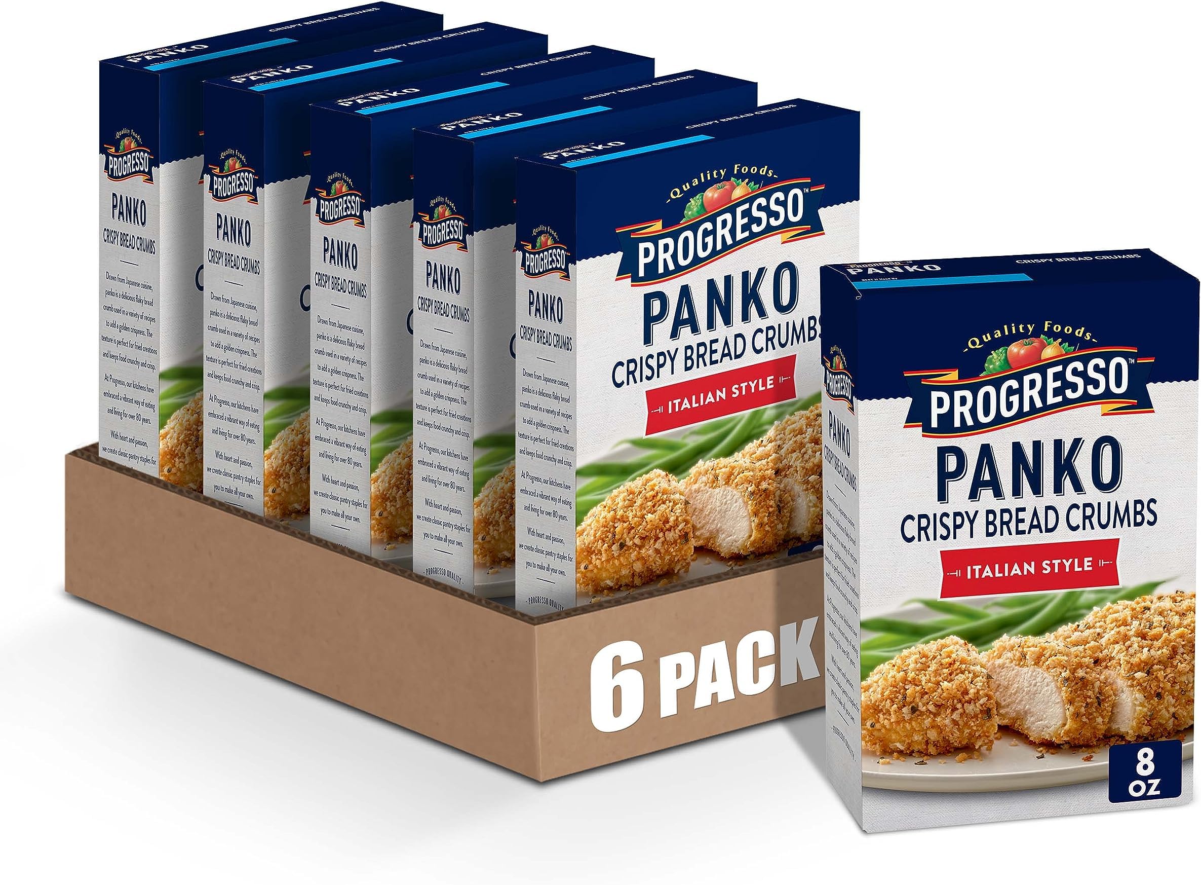 Panko Crispy Bread Crumbs, Italian Style, 8 oz. (Pack of 6)