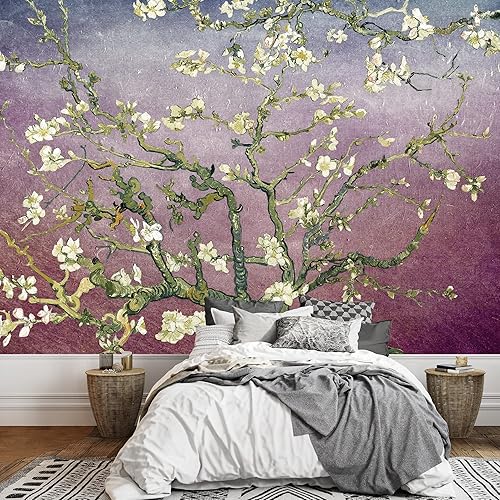 Vista 16 de Wall26 - Papel tapiz en color cobre con estampado de "Almendro en flor" de Vincent Van Gogh Verde azulado "Flor de almendra