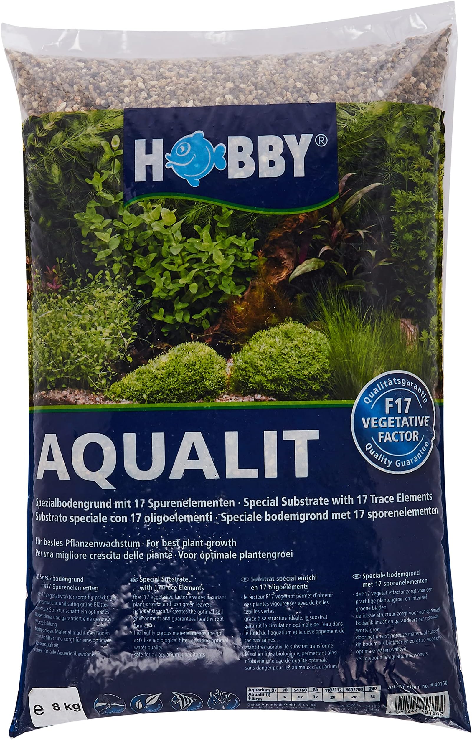 Hobby Aqualit Large Pack Lime Free Substrate 8 Kg, 40150, Pet Supplies