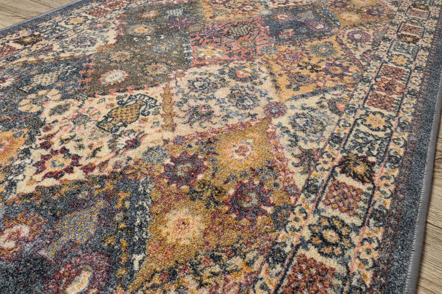rugsx Alfombra de Pasillo Antideslizante - Diseño Modern Classic - Beige/Gris - Resistente y Fácil de Limpiar para Pasillo, Cocina, Entrada 67x150 cm
