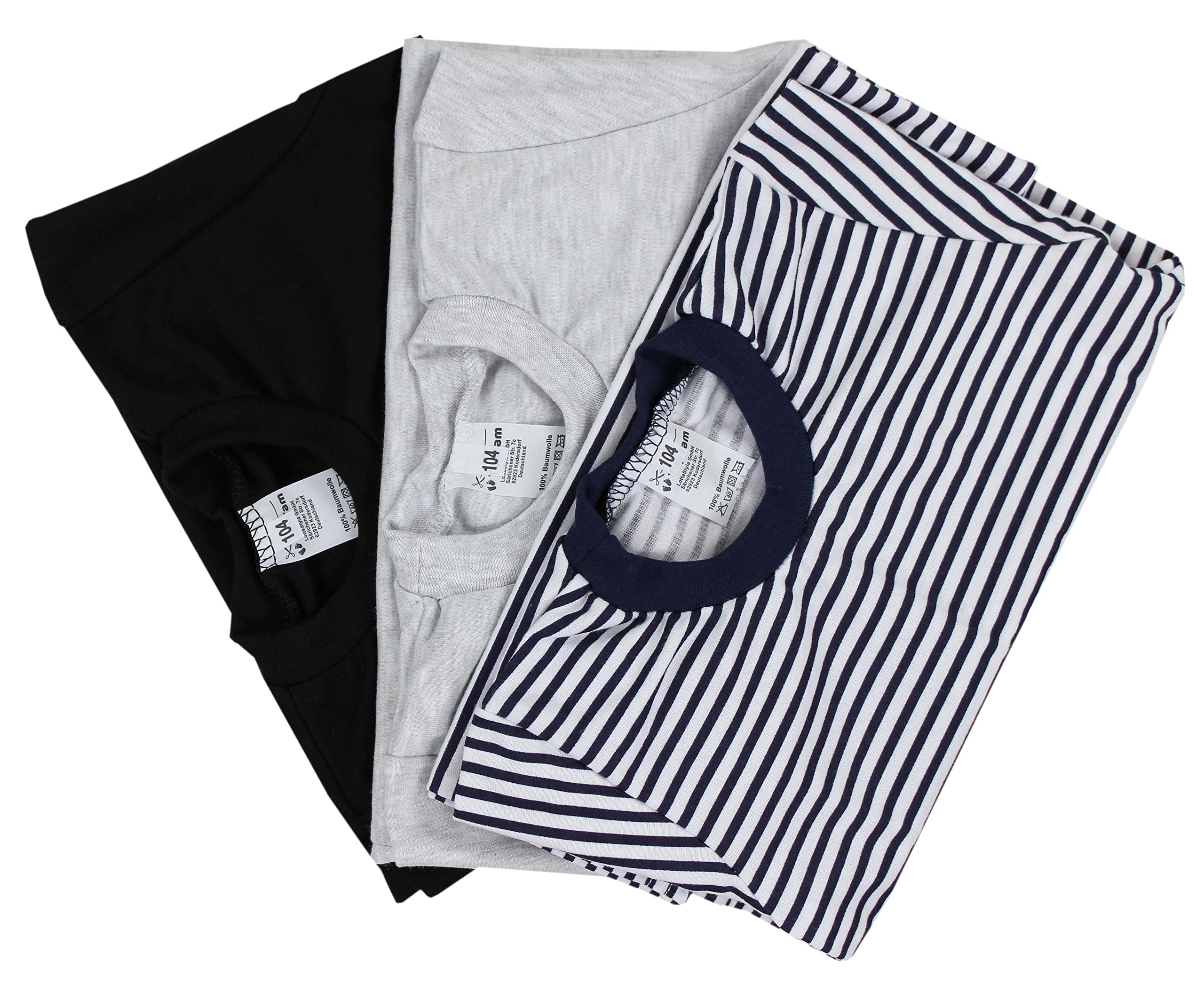 TupTam T-Shirts Manches Longues Enfant Lot de 3 – 100% Coton