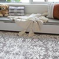 Vista 4 de Cushmat Elegante alfombra de juego de espuma reversible (grande, Explorer - rosa ceniza) - Tapete de juego suave, impermeable y duradero para bebés