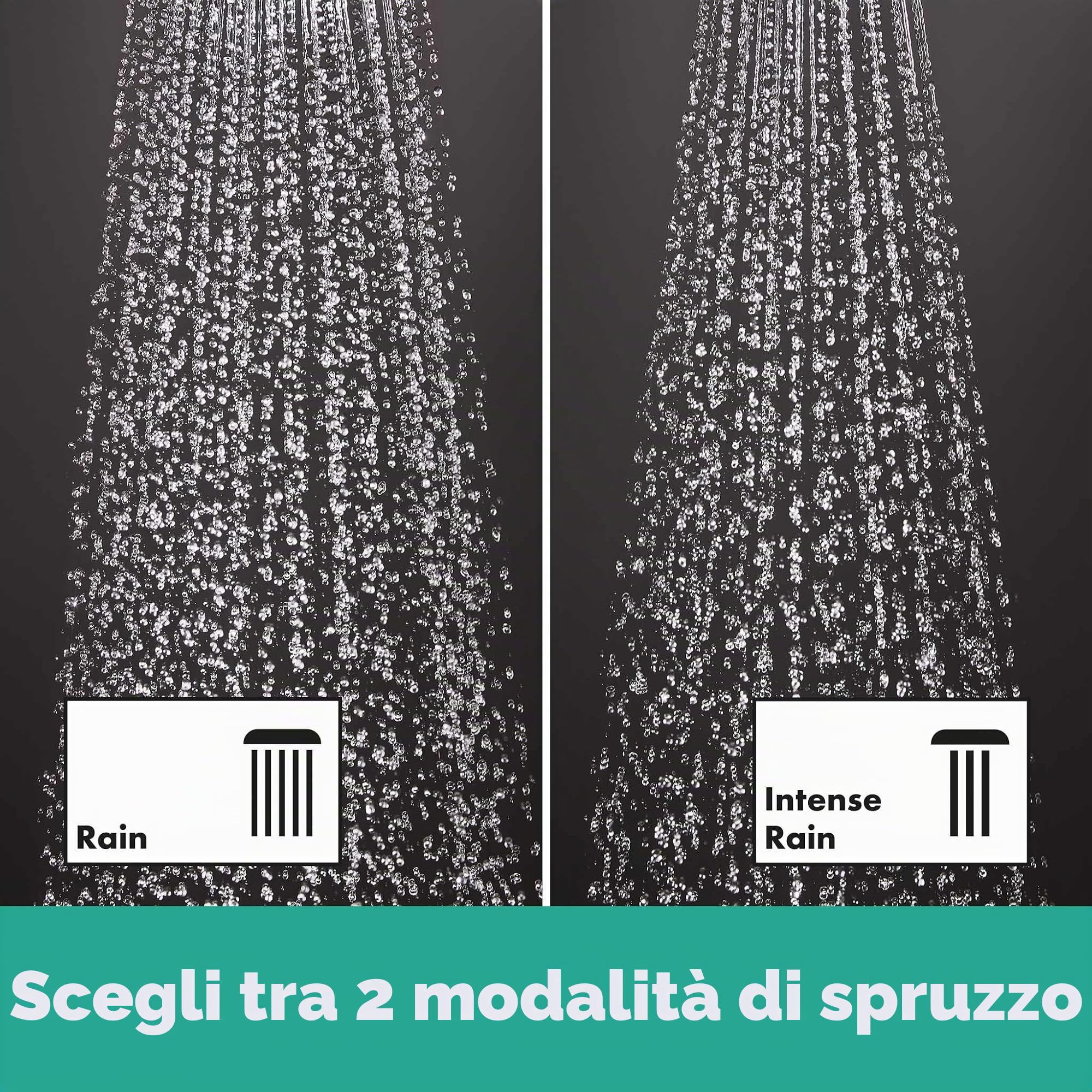 hansgrohe Vernis Blend - Colonna doccia con miscelatore termostatico, Sistema doccia (⌀ 205 mm) con rubinetto, doccetta (2 getti), tubo, asta e soffione doccia tondo, cromo, 26276000