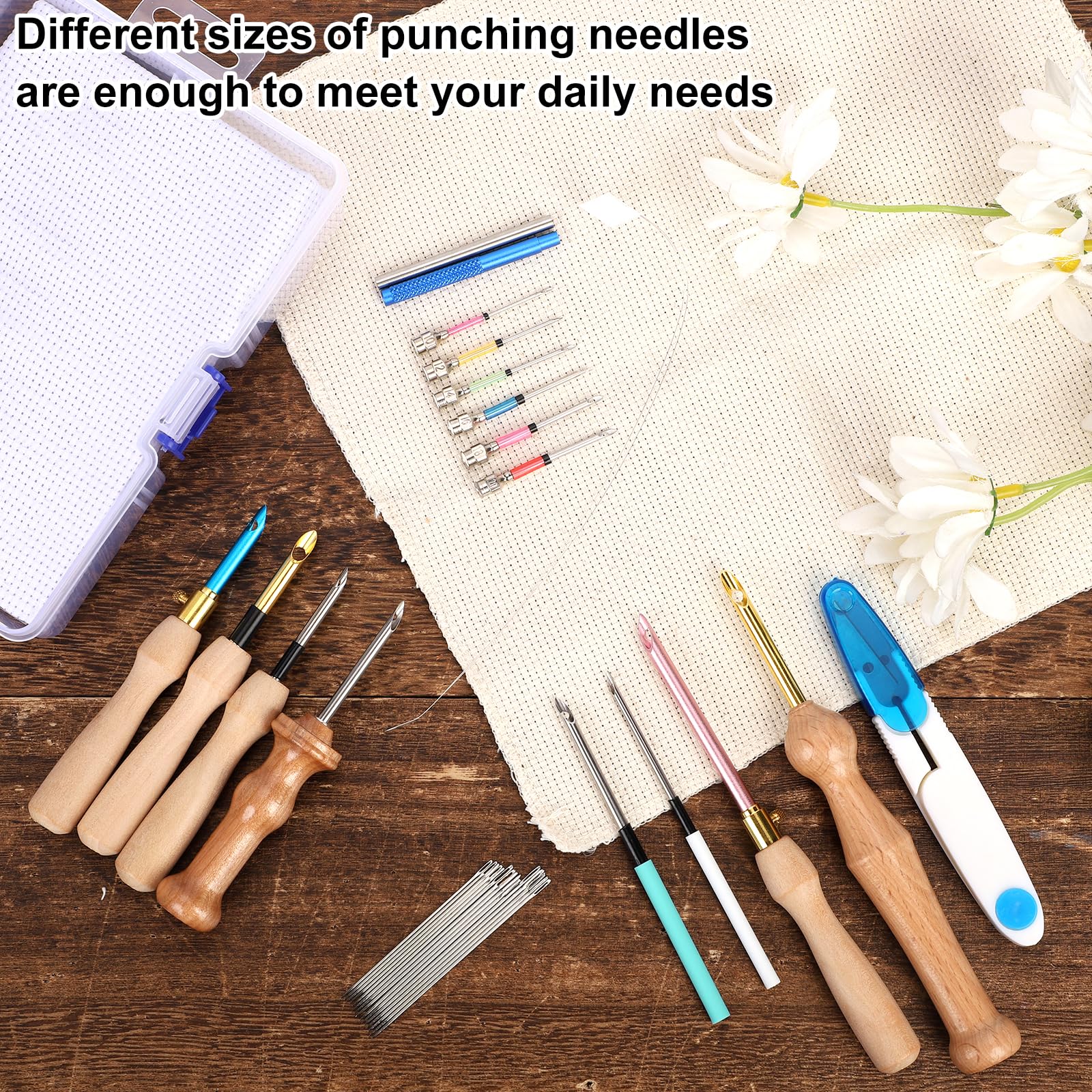 Kit Punch Needle Les-Theresa - 35 Pezzi Per Ricamo Fai Da Te - Ideale Per Principianti