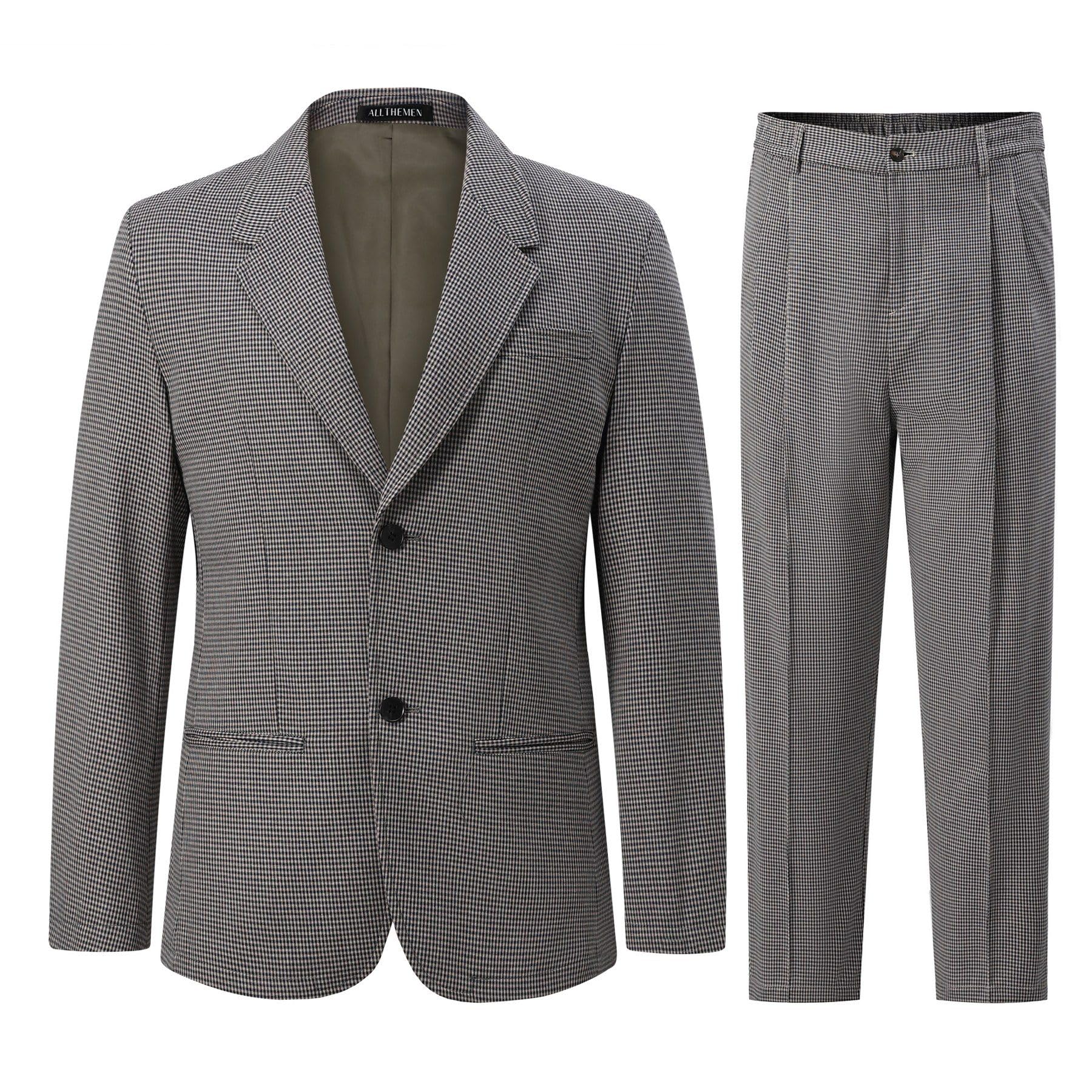 Allthemen Abito da Uomo 2 Pezzi Blazer a Due Bottoni Pantaloni