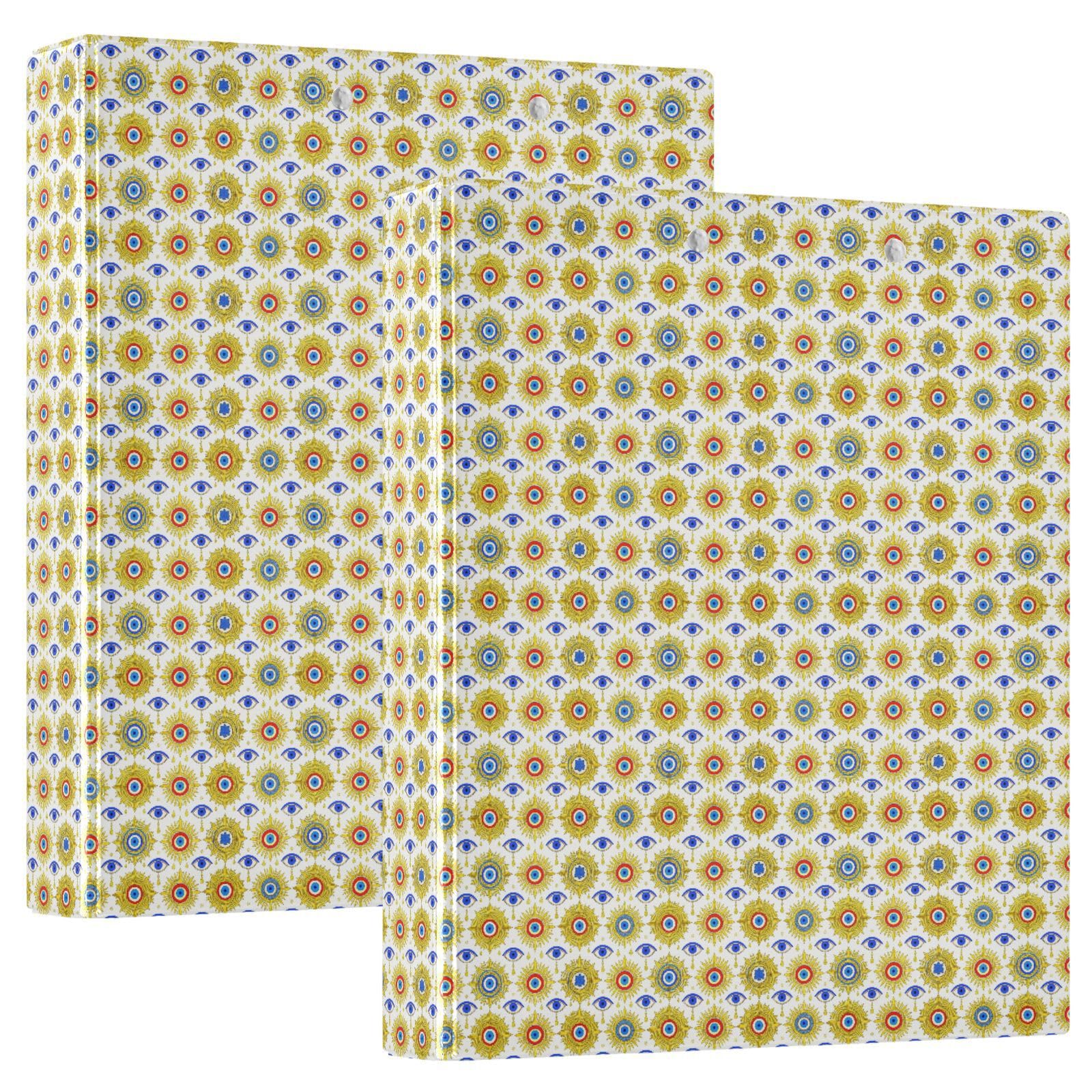 Cartellina con 3 anelli da 3,8 cm, confezione da 2 pezzi, blu e oro