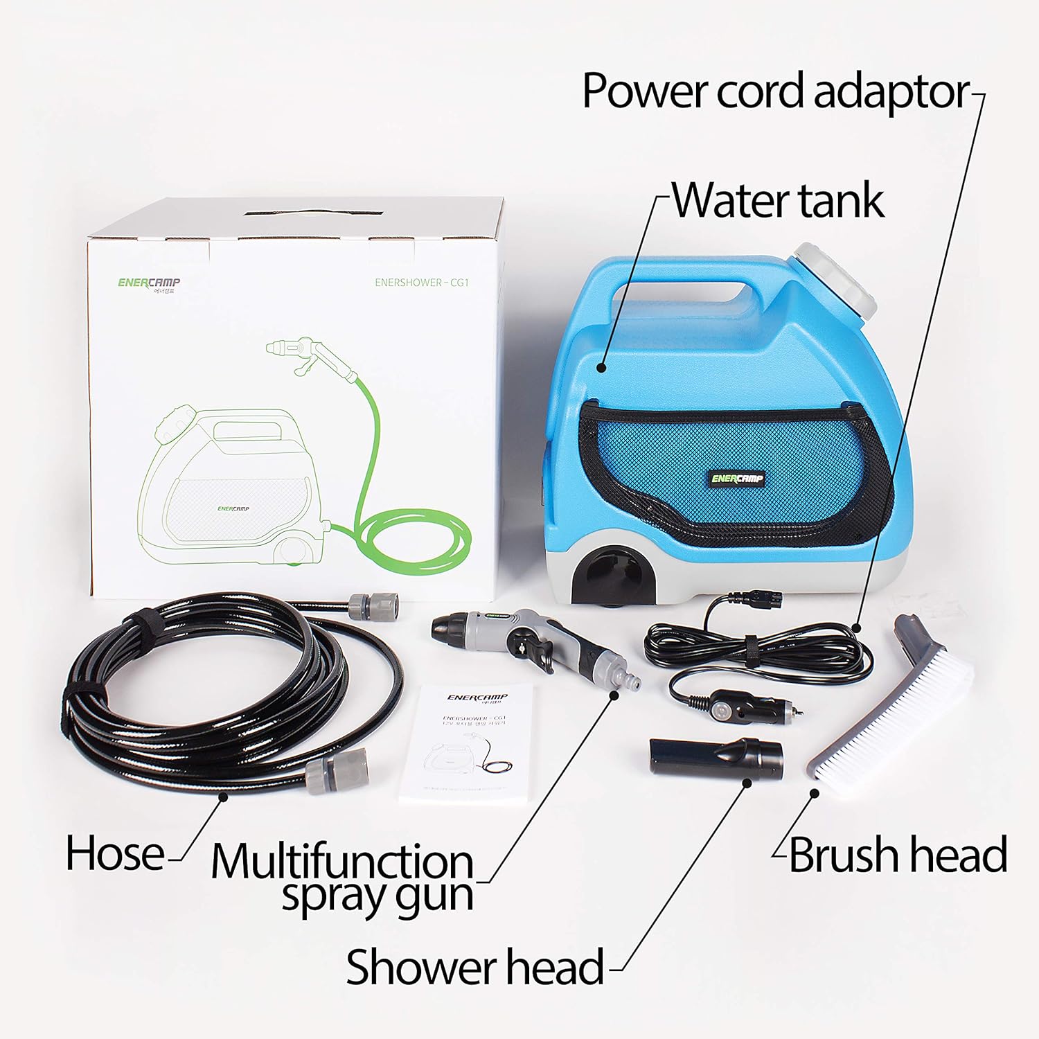 Suреr Bіg Clеаrаnсе! Enercamp Multipurpose Portable Spray Washer with Water Tank/ 4 Types Nozzle - High-Pressure Water - Integrated Roller Wheels