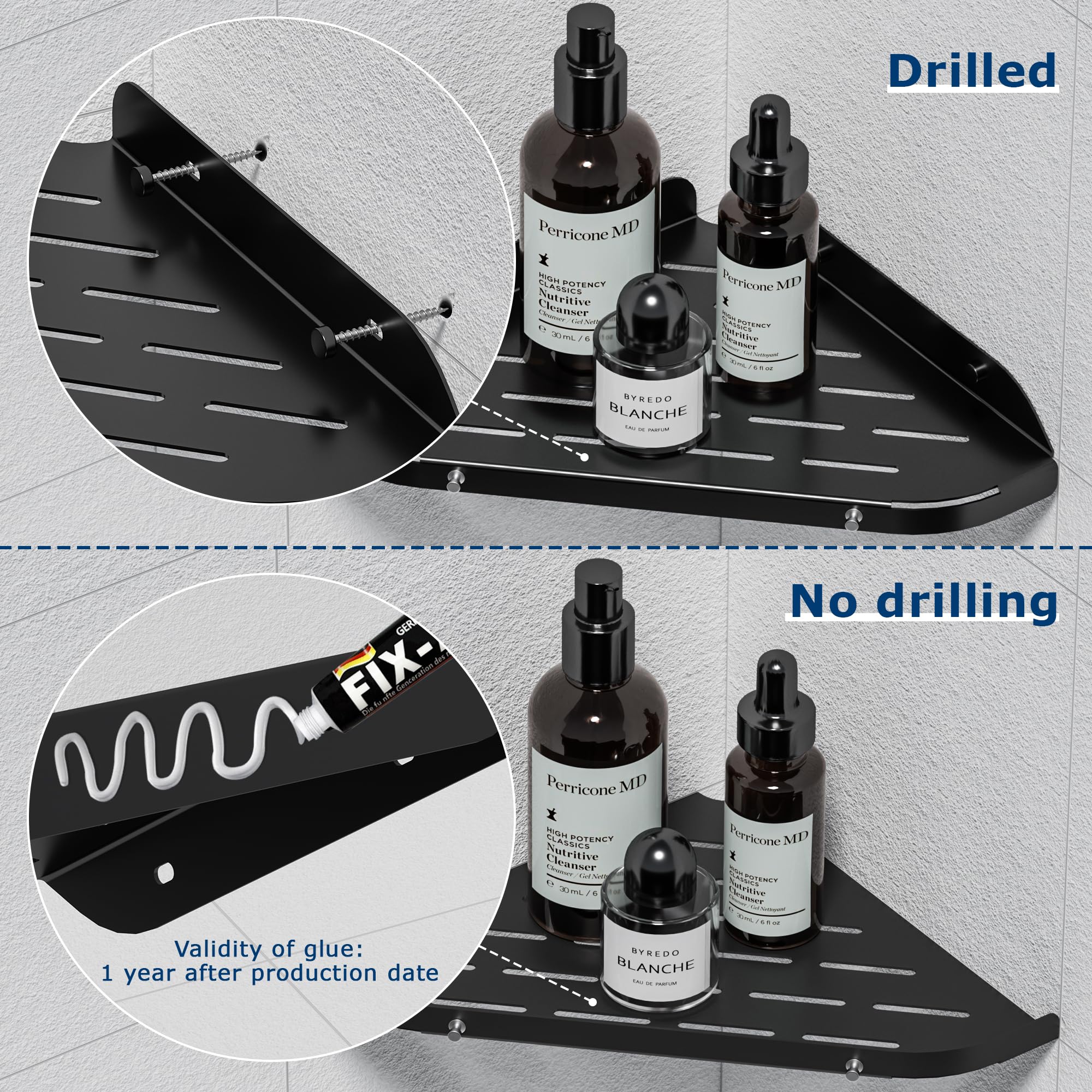 Neodrain 18X12 Inch Matte Black Double Shelf Philippines | Ubuy - View #4