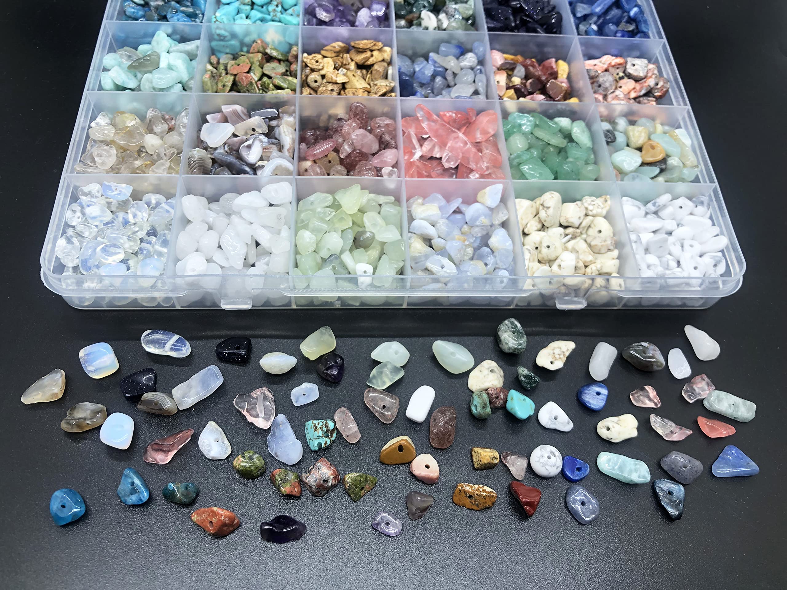 Koralik z naturalnych kamieni szlachetnych o nieregularnym kształcie, uzdrawiające szkło energetyczne do produkcji biżuterii (24 materiały-1), Smażone klejnoty