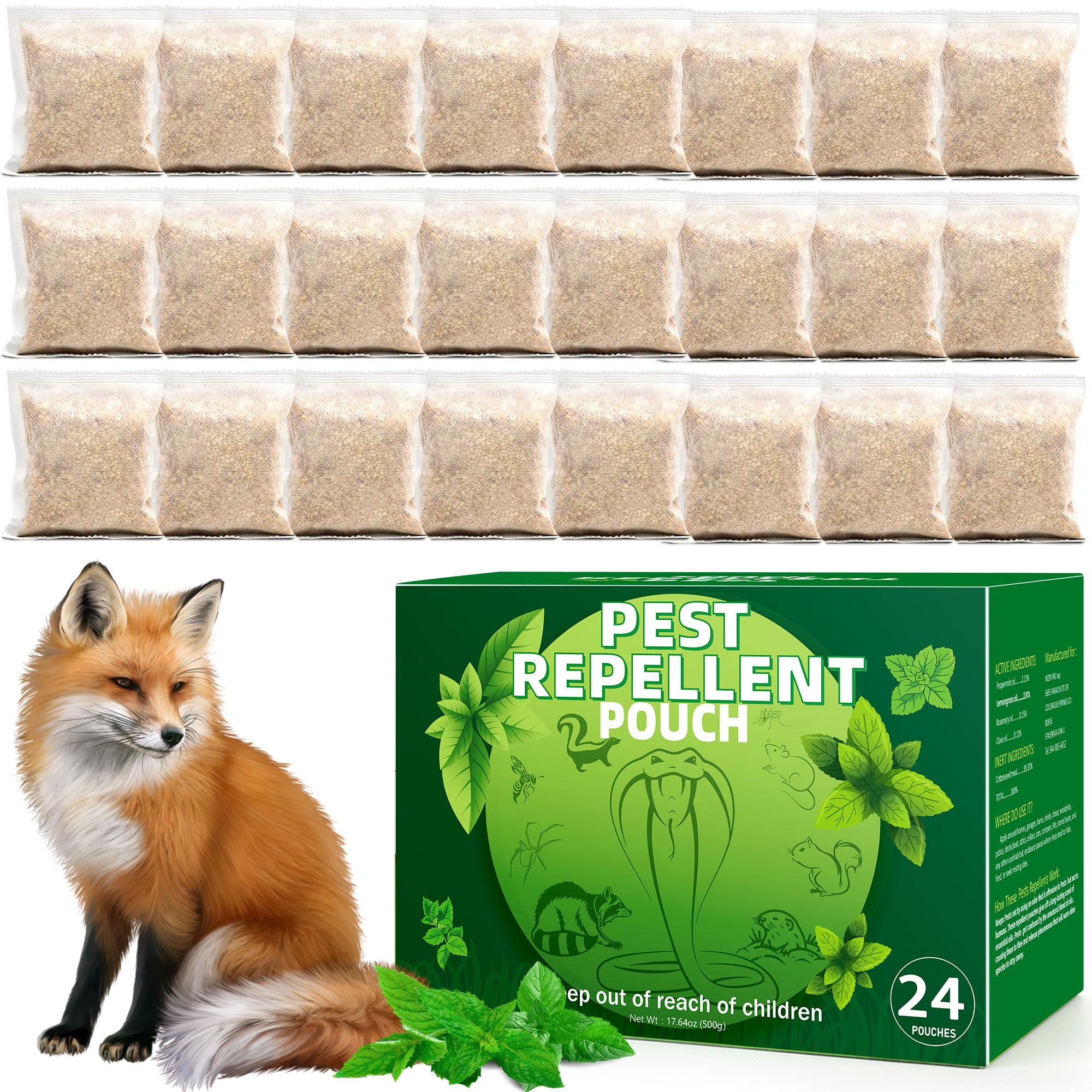 24 Pack Peppermint Oil Fox Repellent