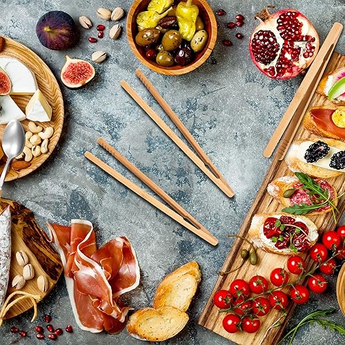 Miniatura 6 de 18 piezas de accesorios para charcutería juego de cuchillos para esparcer mantequilla de queso utensilios de embutidos asas de madera mini pinzas