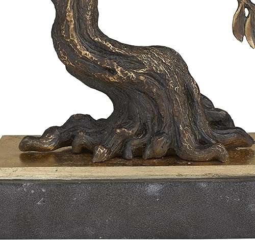 Miniatura 12 de Deco 79 Escultura de árbol de Polystone con base negra, 10 x 4 x 13 pulgadas, bronce
