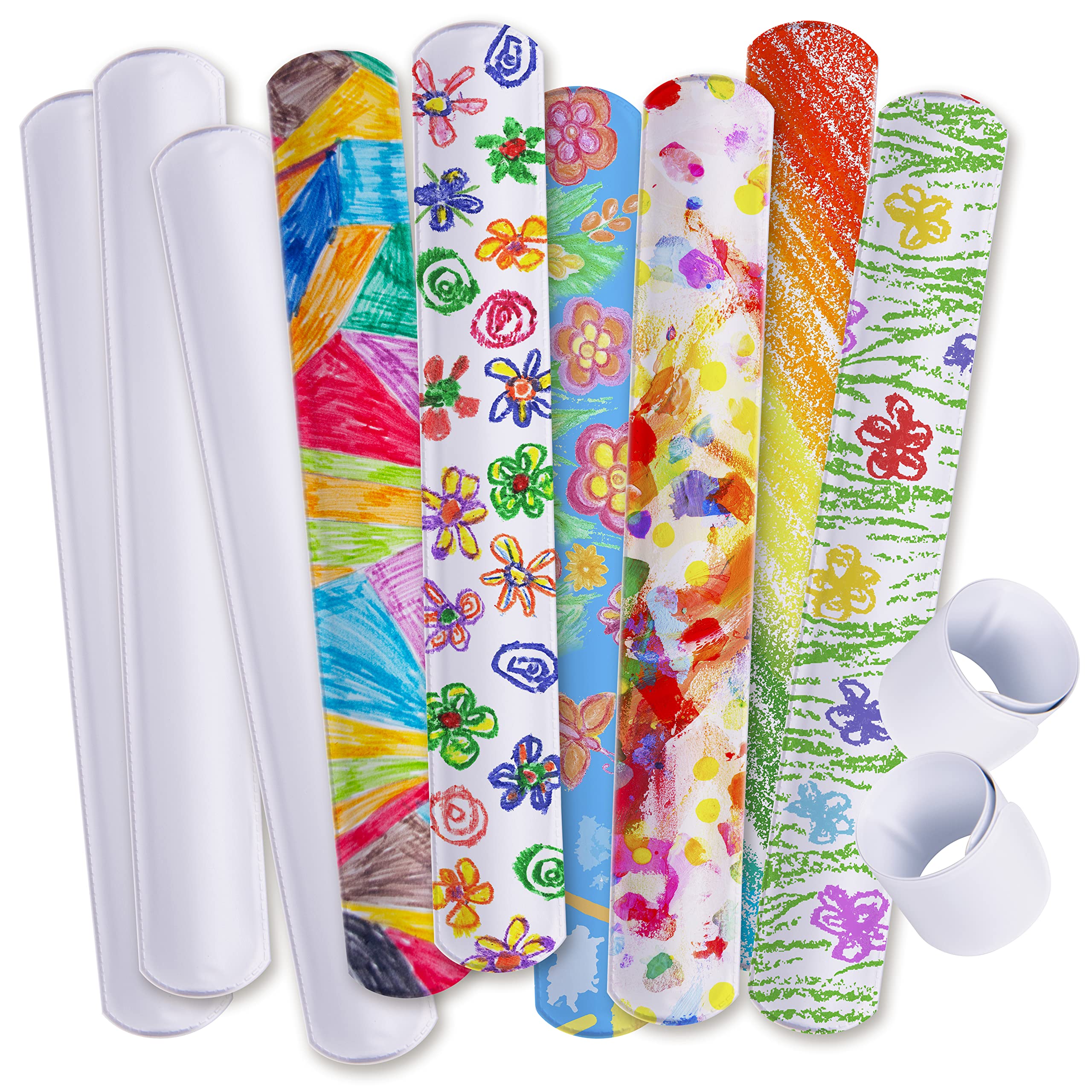 50-Pc Slap Bracelets for kids, Classroom Prizes Snap Wristbands Party Favors for kids 8-12 DIY for Children's Prizes One-Size-Fits-All Toddler Party Supplies, Stocking Stuffers, Birthday Party Favors