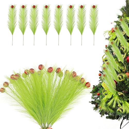 Miniatura 8 de Decoración de hierba de pampa rosa, 30 piezas de 17 pulgadas de hierba de pampa sintética, arreglo floral de pompas y relleno de jarrón para