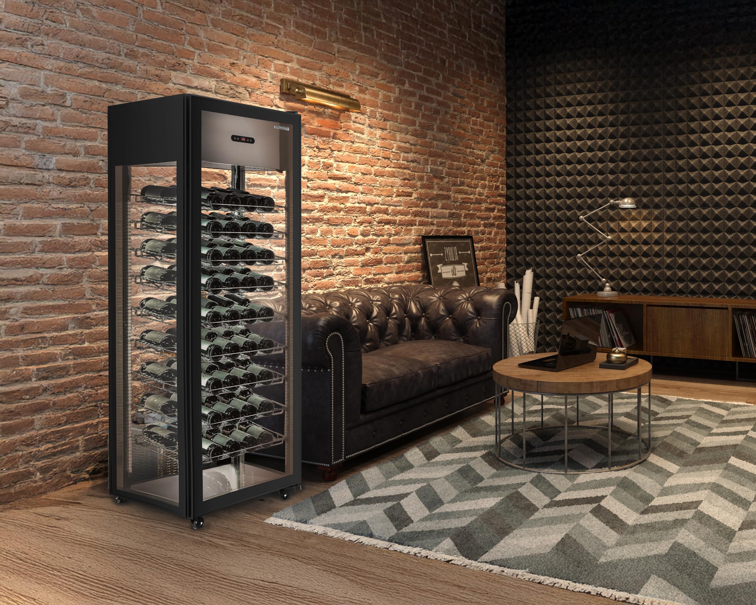 Hamilton Beach, 81 Bottle Wine Cooler Showcase Refrigerator - Intelligent Digital Control, Low Noise Operation, Freestanding Wine Fridge Cellar For Kitchen And Home, Stainless Shelves on Fridge.com - View 4