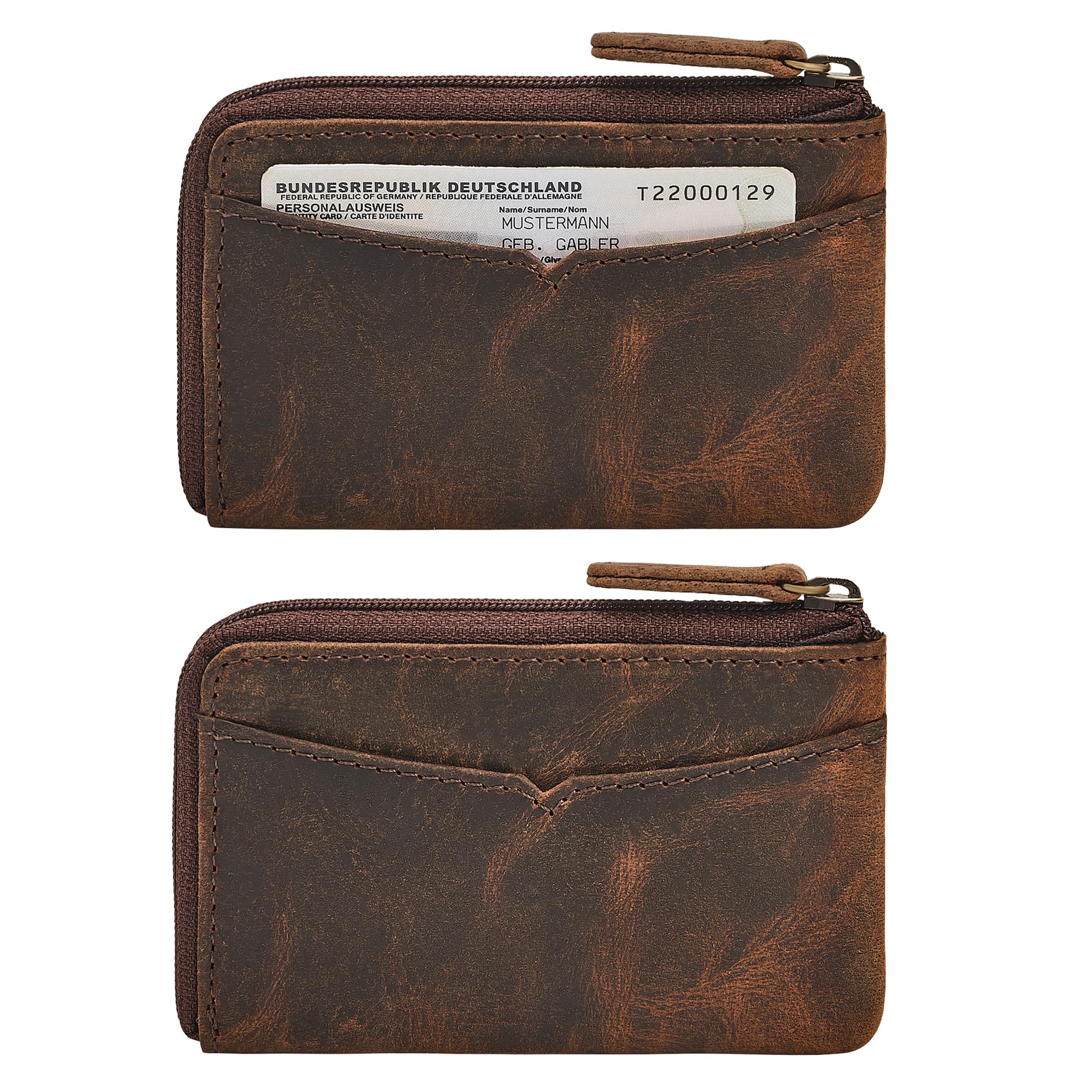 STILORD Keyon Porte Clef Voiture Cuir Veritable Elegant - Mini Porte Monnaie Femme & Homme pour Cartes et Pièces - Porte-Clés et Porte Carte avec Blocage RFID Couleur:Kreta - Brun