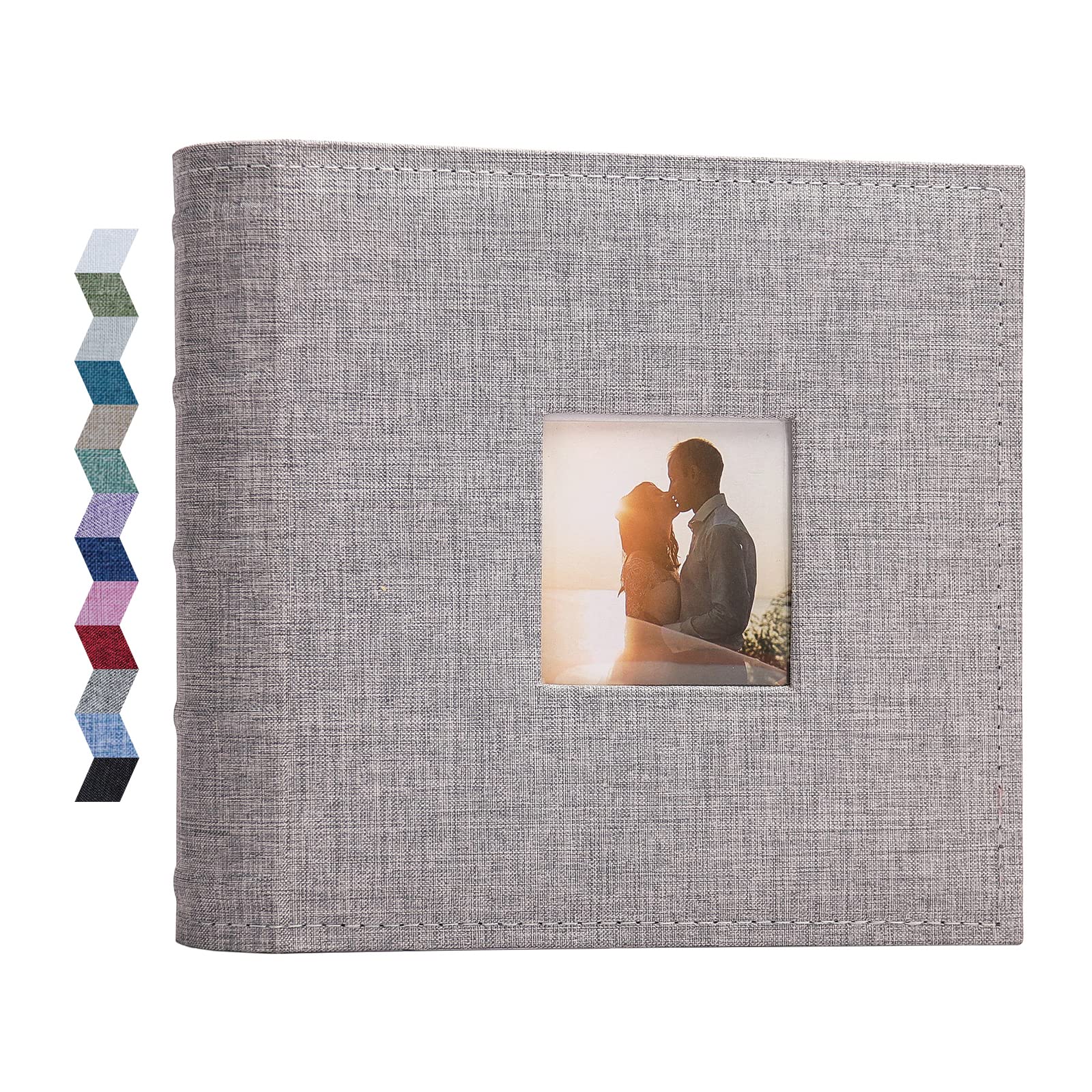 Vienrose Grey Photo Albums 6X4 (15X10 Cm) 200 Pockets Linen Cover With Memo Spaces Photobook Large Capacity Pictures Album Memory Book For Wedding, Family, Baby, Holidays, Special Occasions,