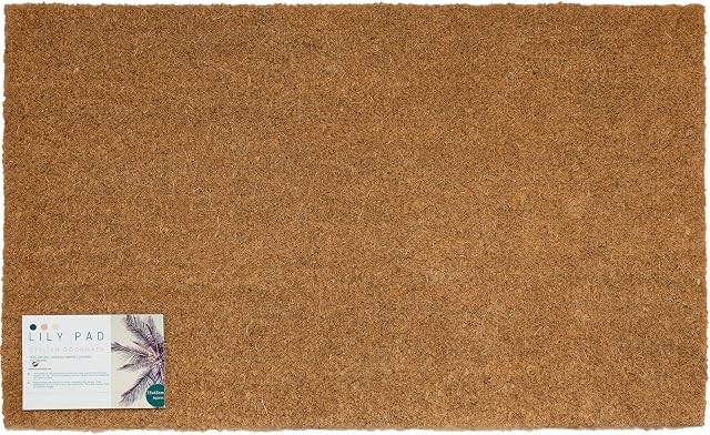 Lily Pad Doormats - heavy duty coir door mat - large doormat 75 x 45 cm - non slip door mats with PVC backing - indoor door mat - outdoor sheltered use welcome mat