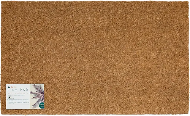 Hay Doormat: Heavy Duty Coir Lily Pad Doormat 75x45cm with Non-Slip Backing