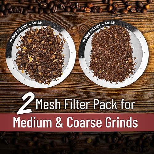 Miniatura 4 de Juego de filtros reutilizables  2 piezas de metal de acero inoxidable  2 filtros de metal de malla para cafetera AeroPress y máquina de café