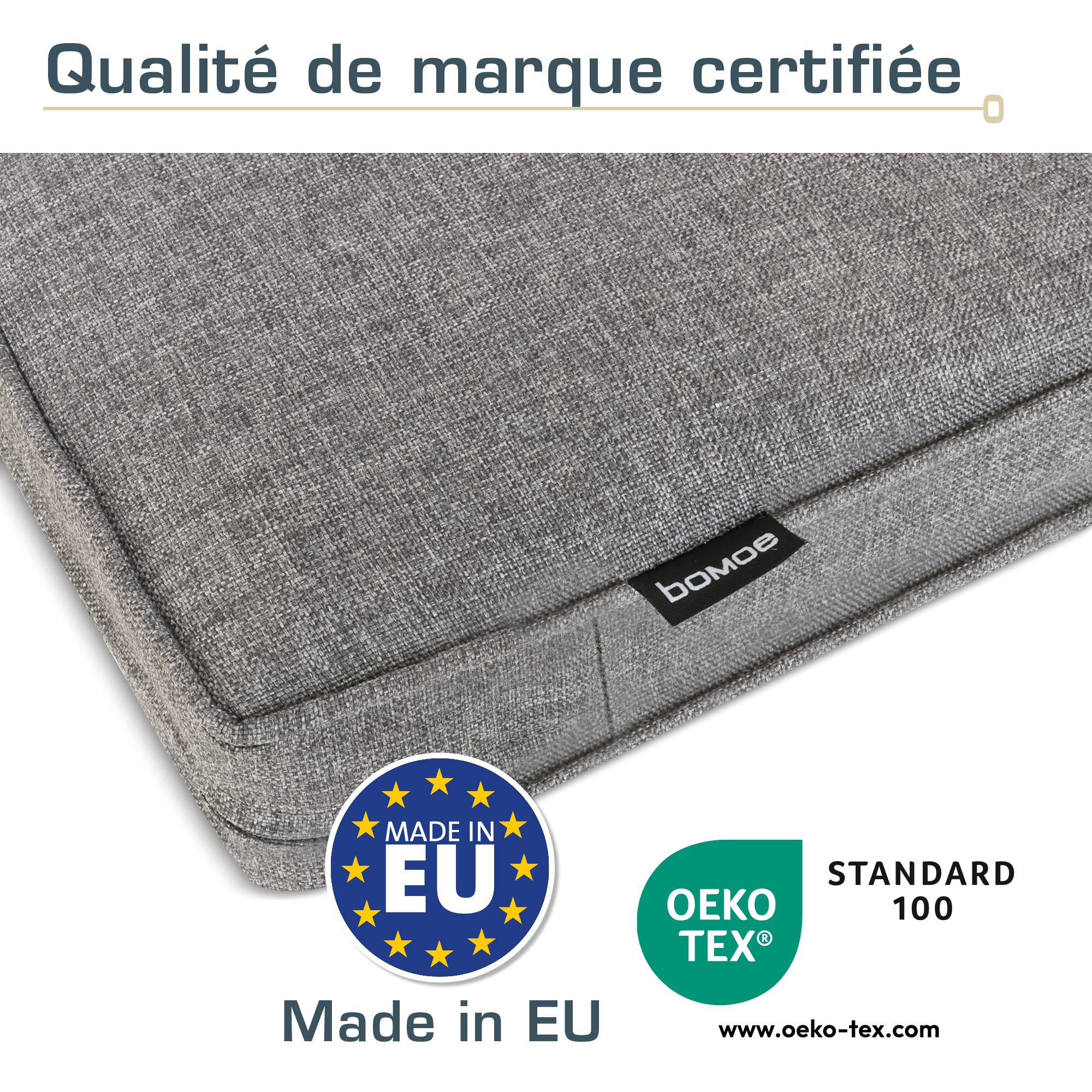 BOMOE Premium Lot de 2 Coussins Jardin Protection UV Lavable pour Fauteuil