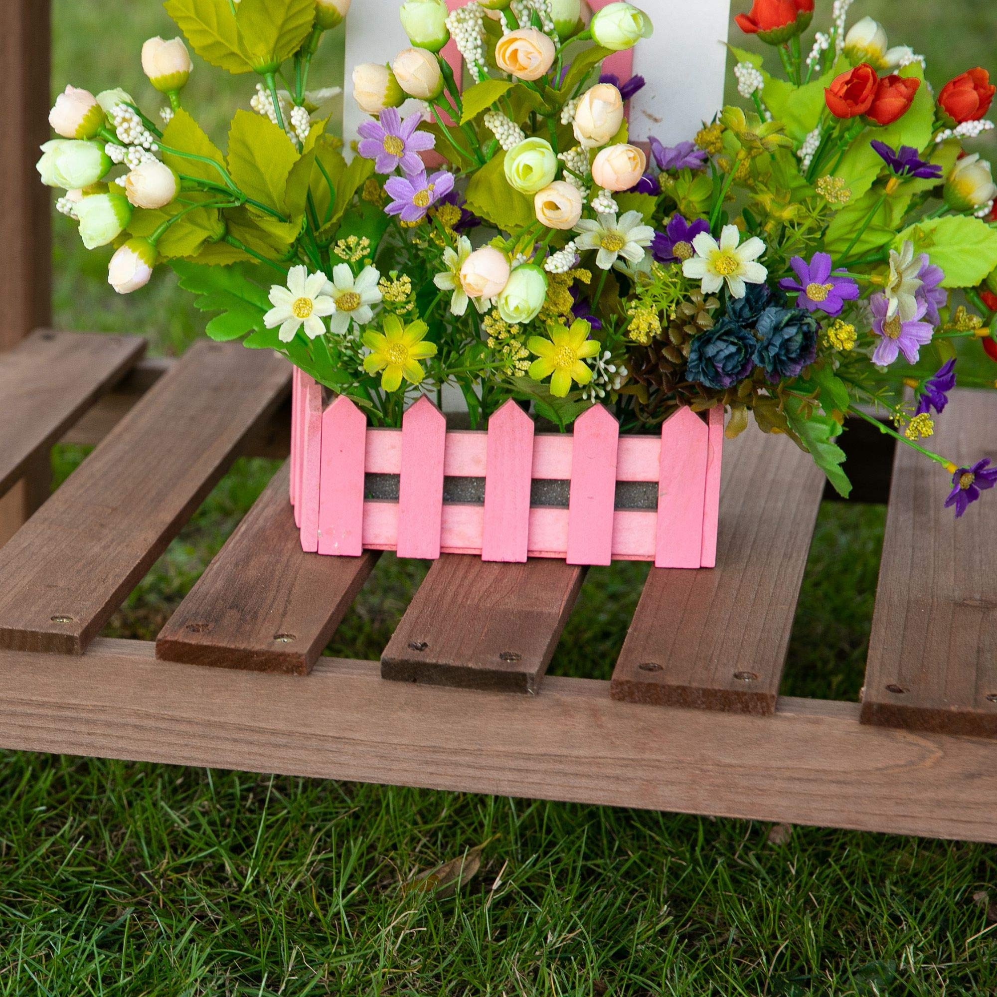 Outsunny Huerto Urbano con Estantes Jardinera Elevada de Madera Maciza para Cultivo Flores Verduras Hierbas 123x54x80 cm Marrón