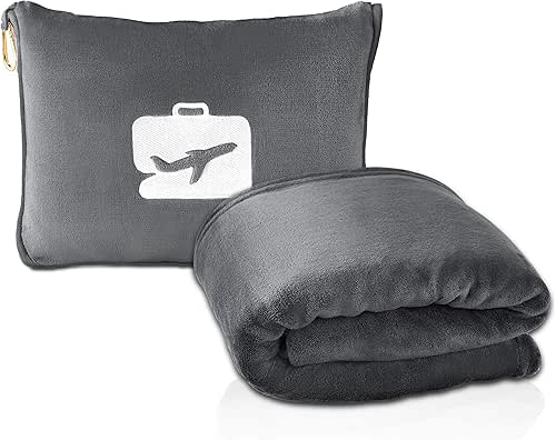 EverSnug Travel Blanket and Pillow - Ultra-Soft, Compact & Lightweight,