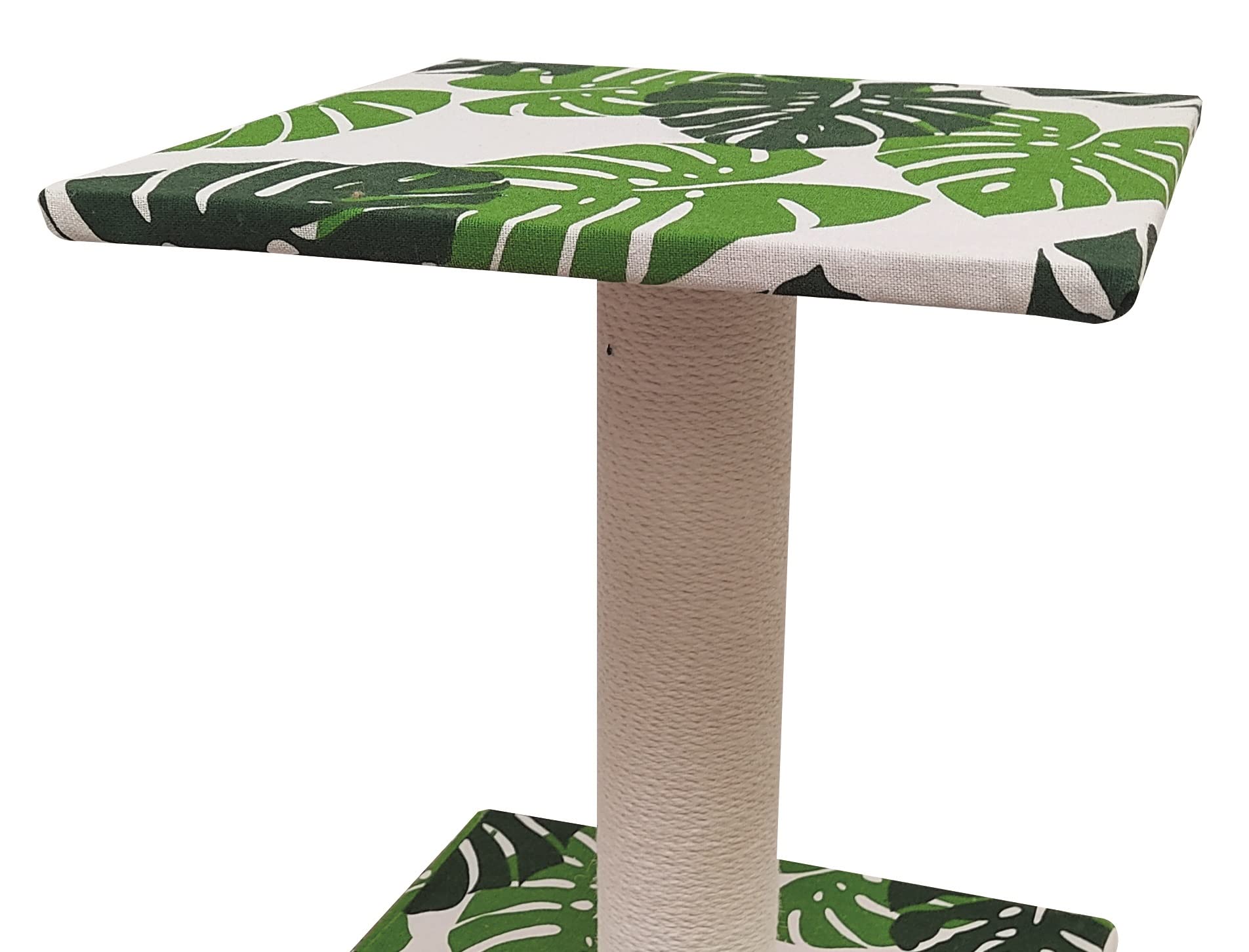 Croci Green Leaves - Tiragraffi Alto a Colonna 55 cm con Cuccia, per Gatti Adulti Grandi e Piccoli, Tiragraffi graffiatoio ad Albero, Giochi per Gli Animali, Gioco calmante per Gatti