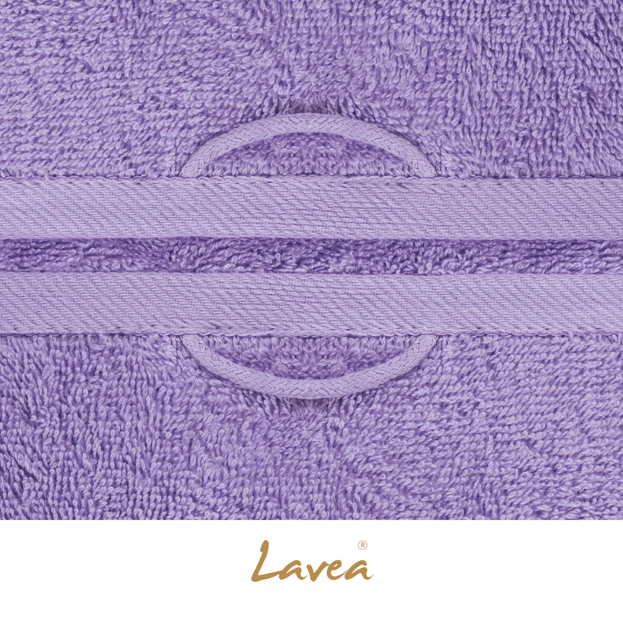 Lavea® Juego de 8 Toallas de Baño 50x100 cm en Rizo 100% Algodón – Suaves y Absorbentes – Toallas de Mano y Toallas Lavabo Ideales para Hogar, Hotel y SPA – Verde Claro y Lavanda