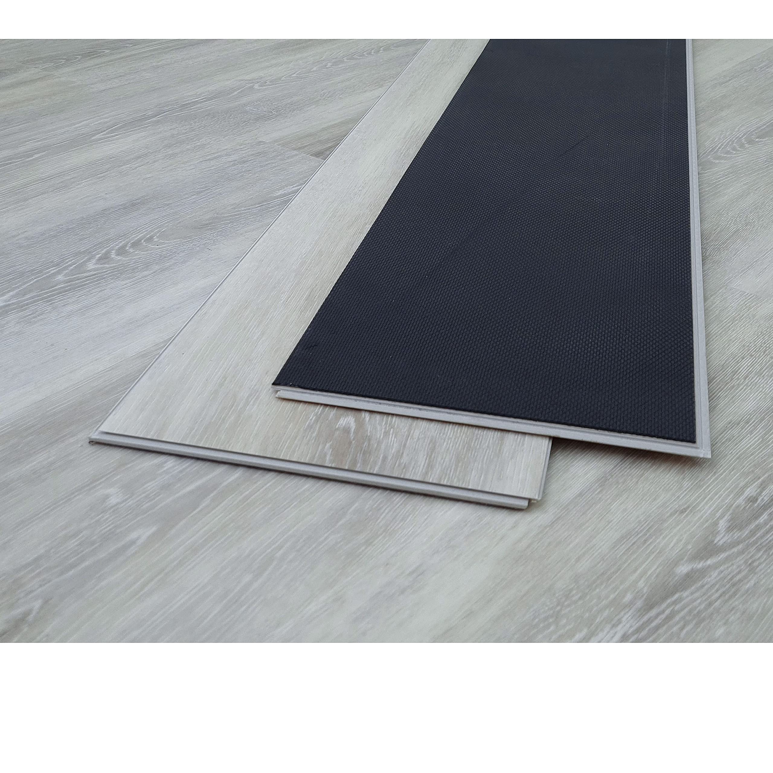 TRECOR Suelo de diseño RIGID de vinilo de 6,5 mm de grosor con capa útil de 0,5 mm, incluye sonido de pisada, resistente al agua, 1 m² (suelo de vinilo | 1 m², roble premium plateado)
