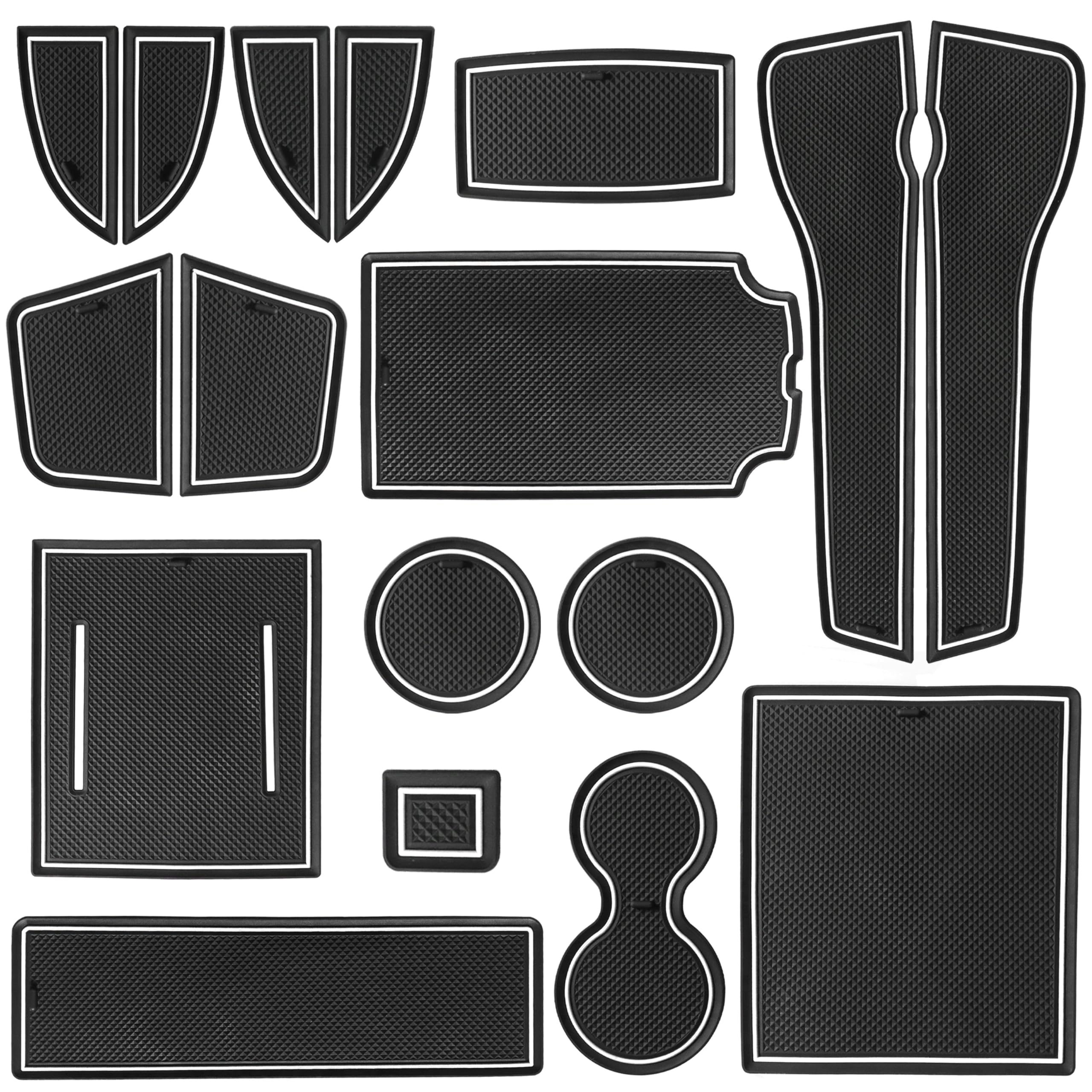Accessori 2022 2023 2024 2025 per Honda Civic, inserto antiscivolo per portabicchieri, per console centrale, per vano porta, per interni, 17 pezzi (finiture bianche, fosforescenti al buio)
