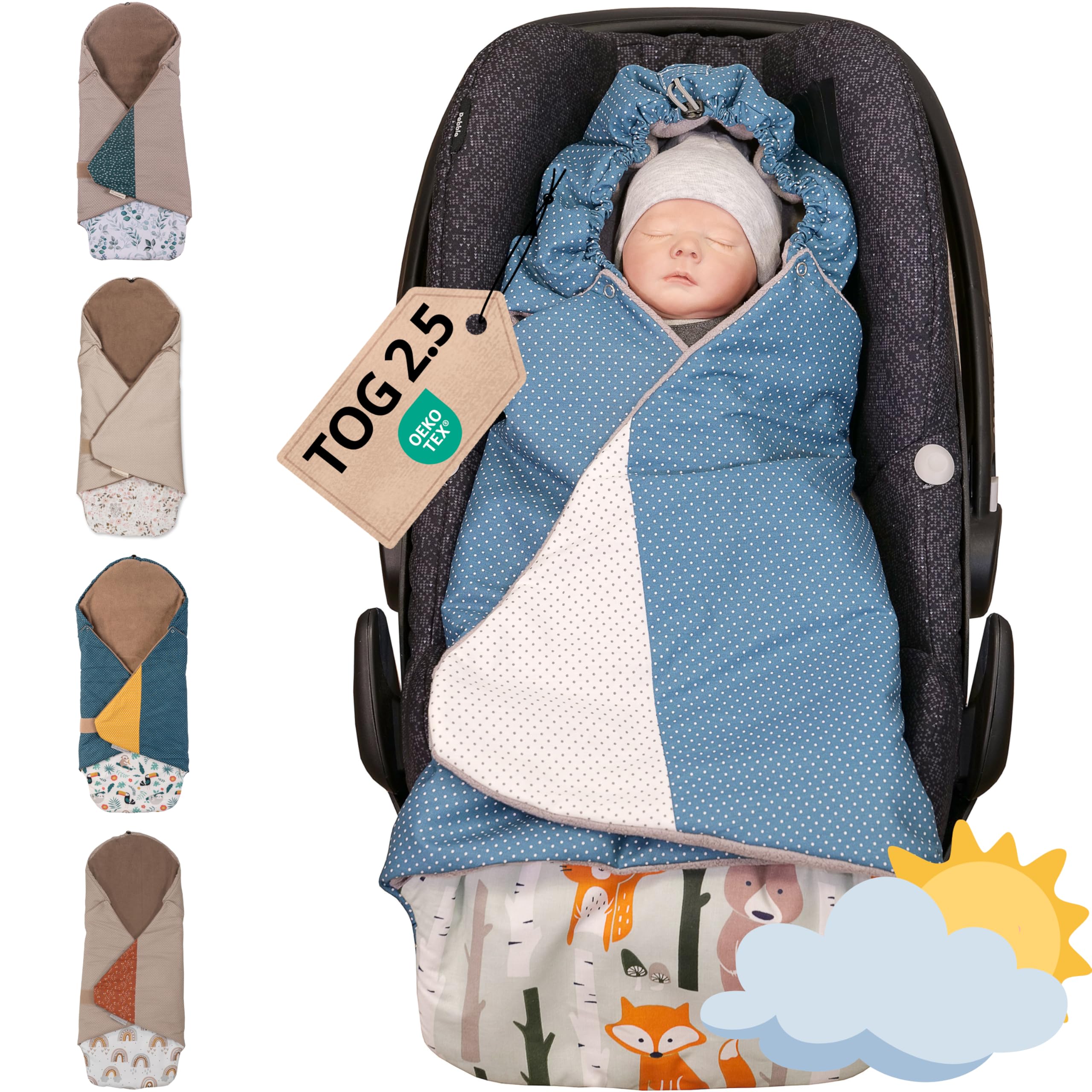 ULLENBOOM Einschlagdecke für die Babyschale - Ideal für Herbst & Winter