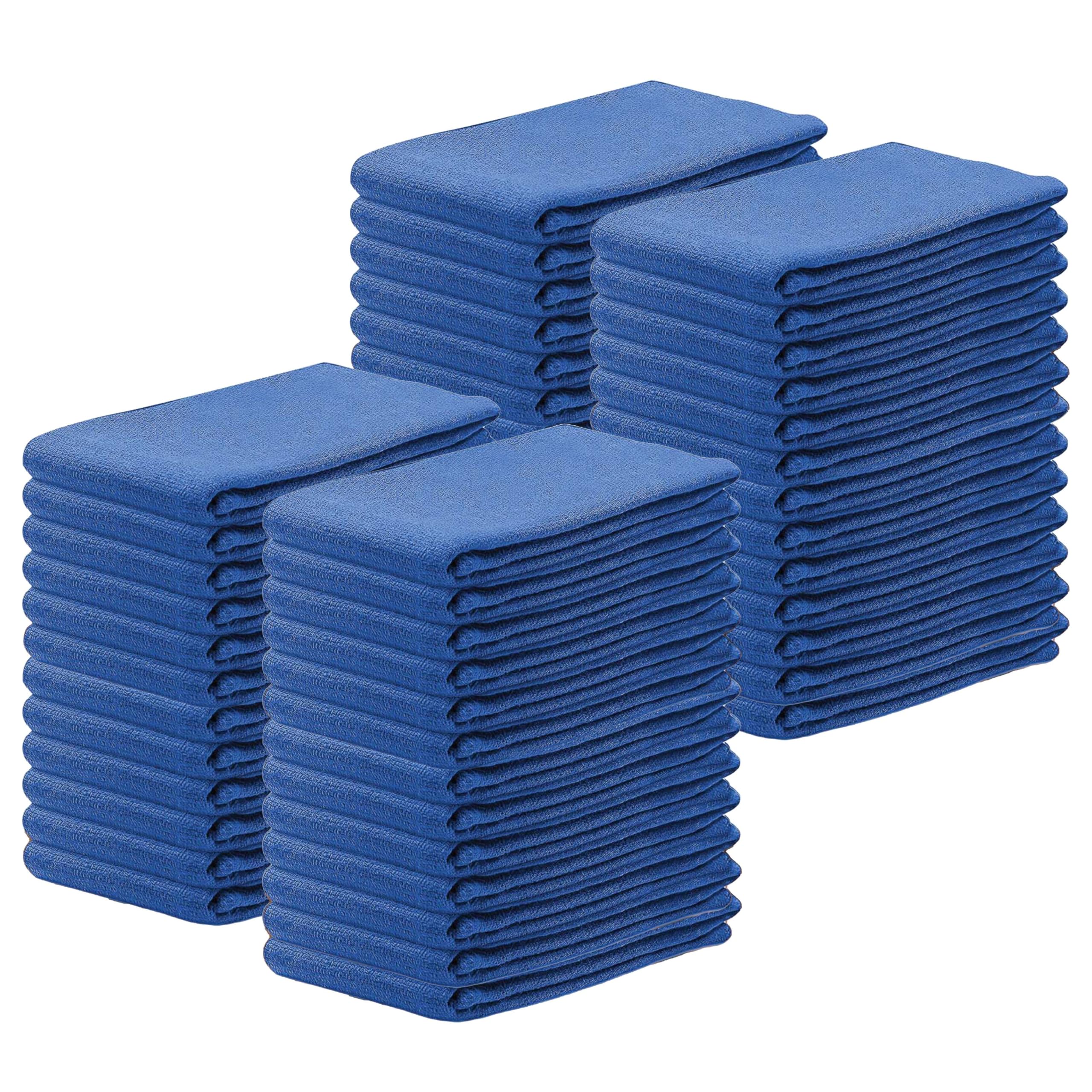 Blue Huck Towels - Paquete de 50 toallas de limpieza a granel, multiusos para ventanas, vidrio, mecánico, garaje y comerciales, paños absorbentes 100% algodón prelavados, tamaño de 15 x 25