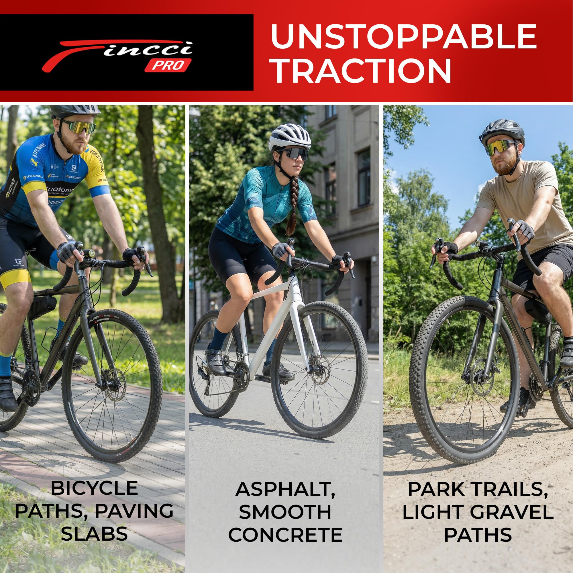 Fincci Par Neumáticos Gravel 700x45 Tubeless TLR - Cubiertas 28 Pulgadas Plegables Kevlar 47-622 1mm Antipinchazos 120 TPI - Neumático para Bicicleta Eléctrica, Híbrida y Touring