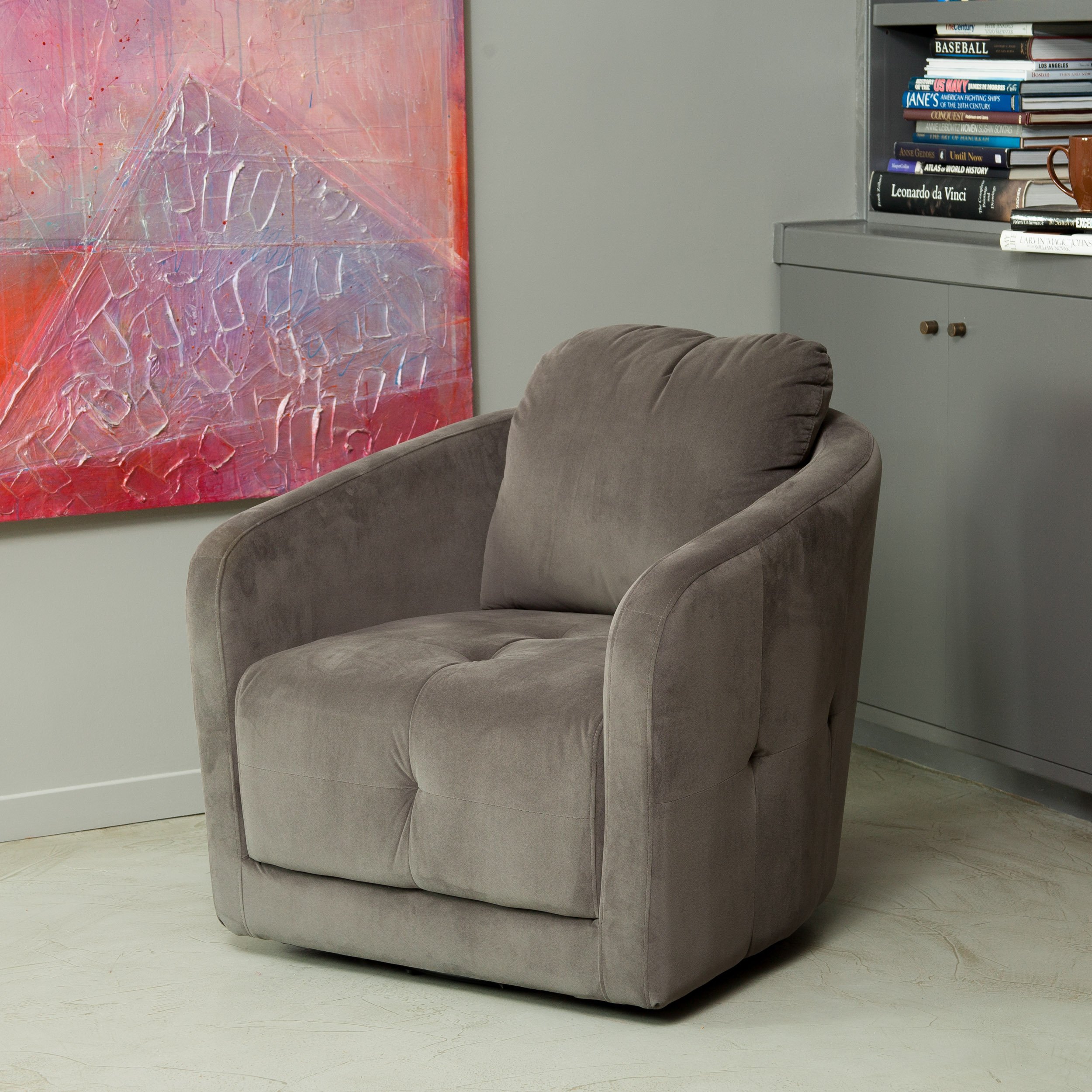Bernhoft Swivel Grey Microfiber Armchair Buy Online In Cambodia At Desertcart