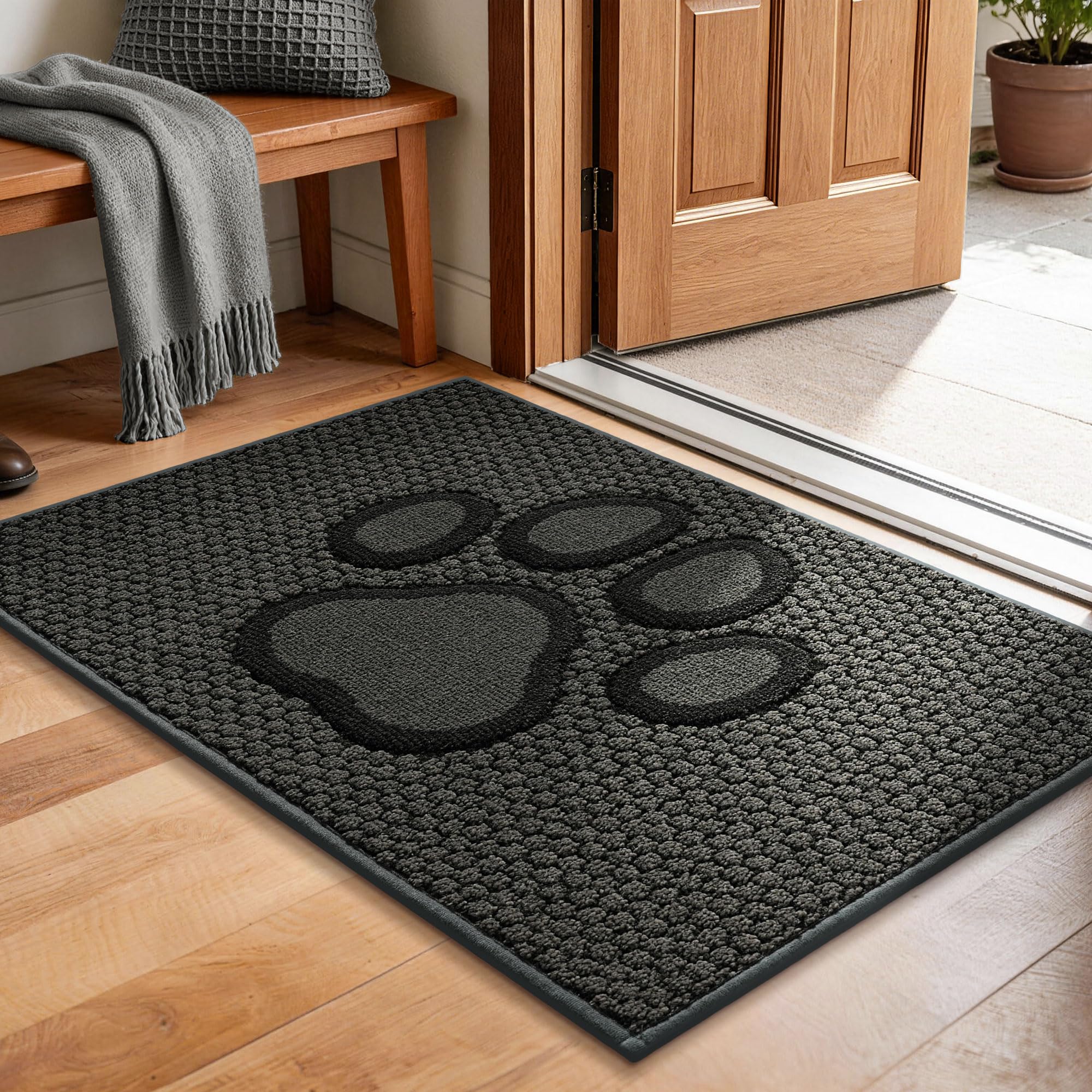 Dog Door Mat - Paw Print Entry Rug -20